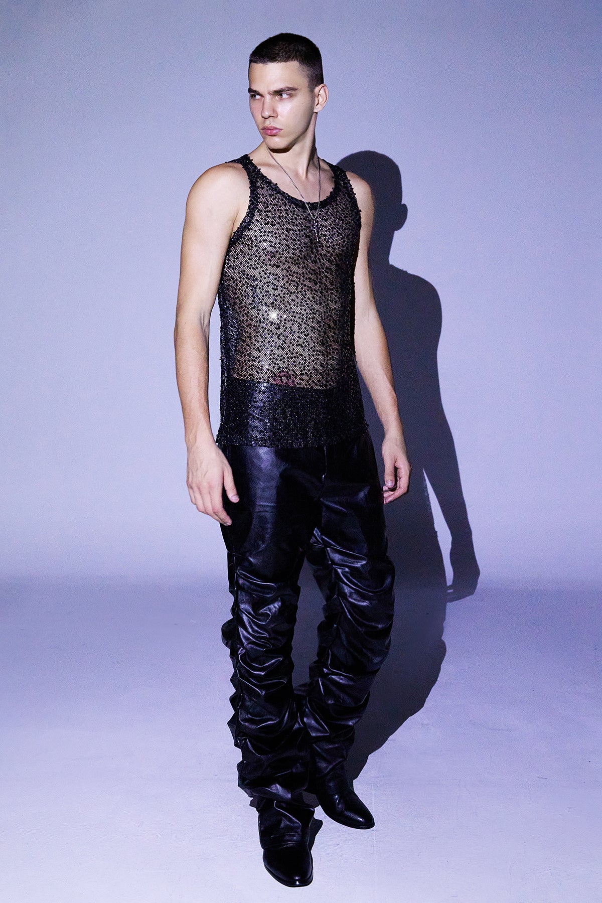 Blur Touch Sequin Mesh Vest