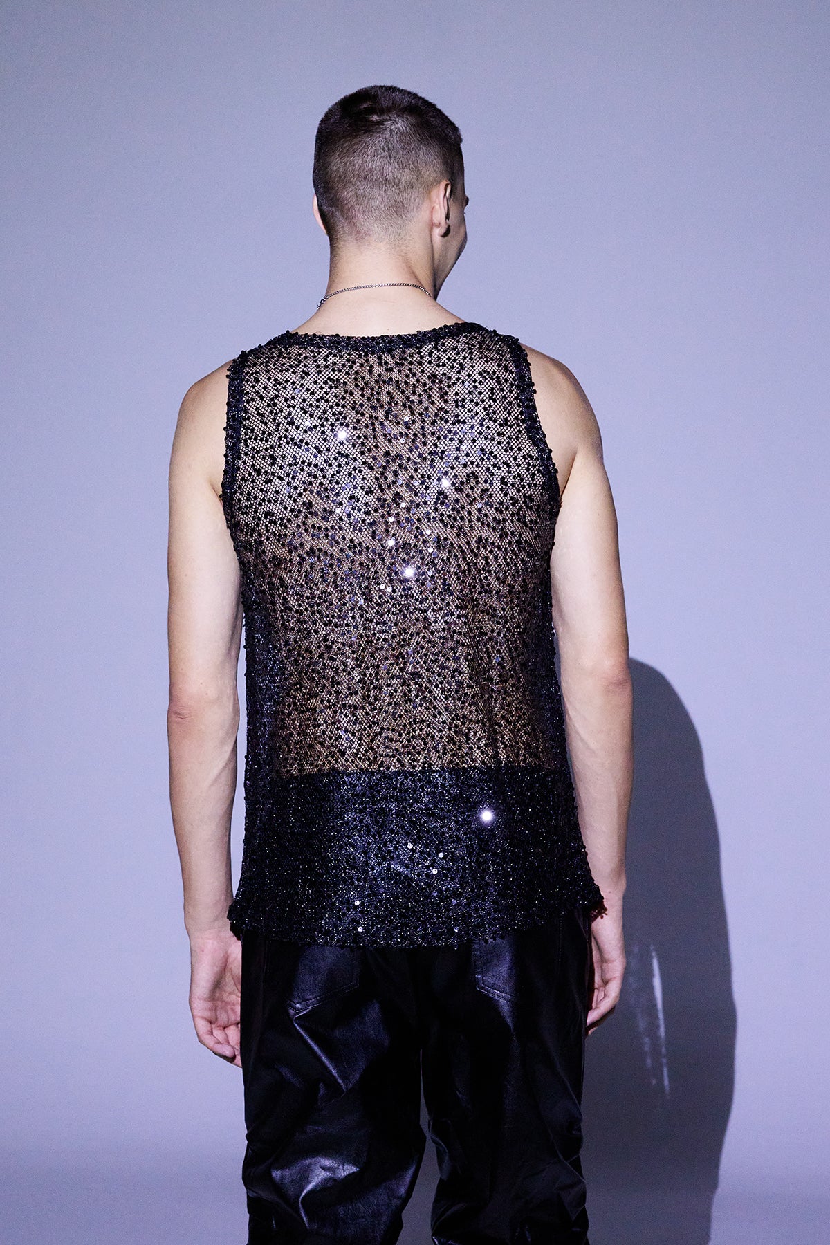 Blur Touch Sequin Mesh Vest