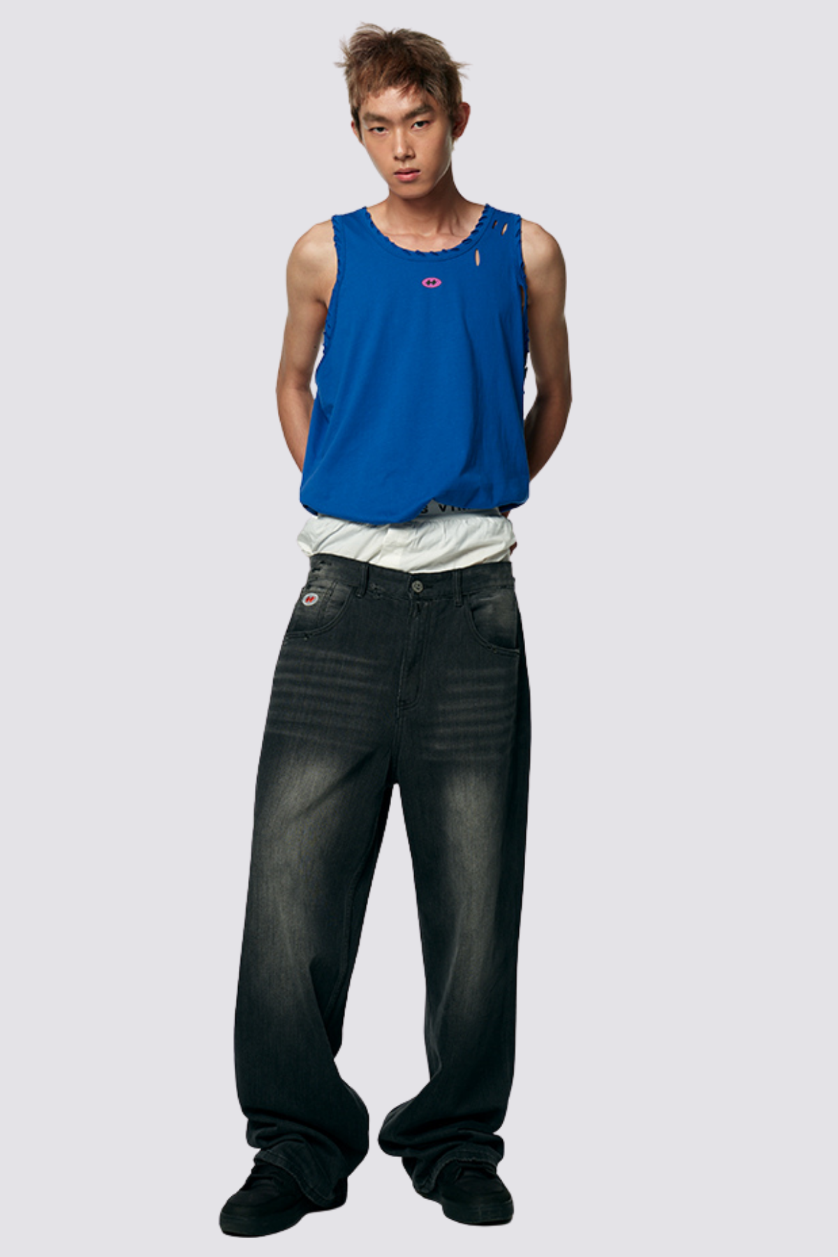 Blush Mark Sleeveless Print Top