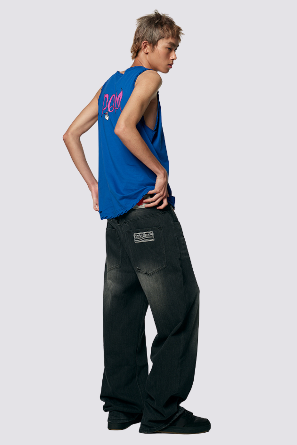 Blush Mark Sleeveless Print Top