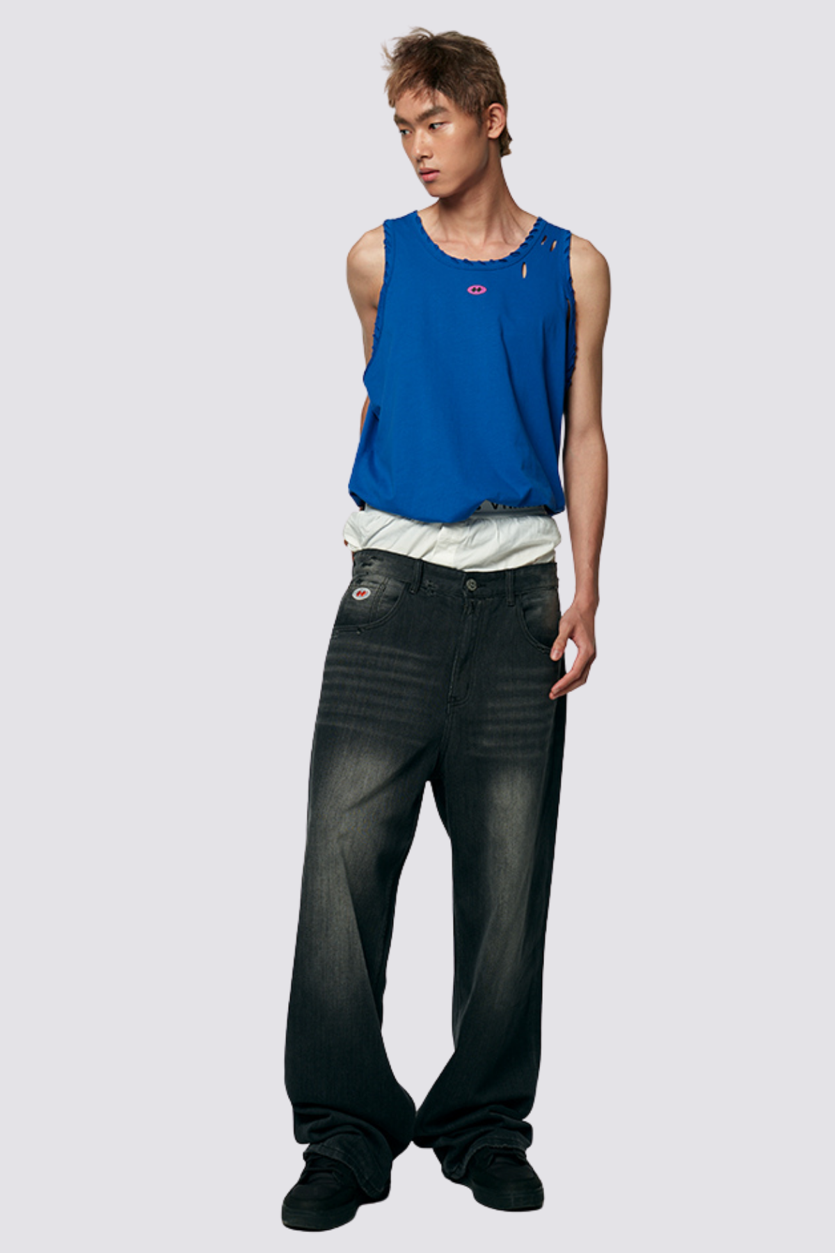 Blush Mark Sleeveless Print Top