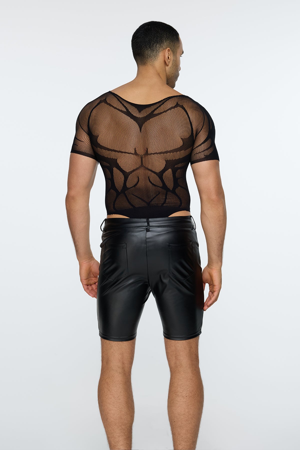 Body Closure Short Sleeve Mesh Bodysuit
