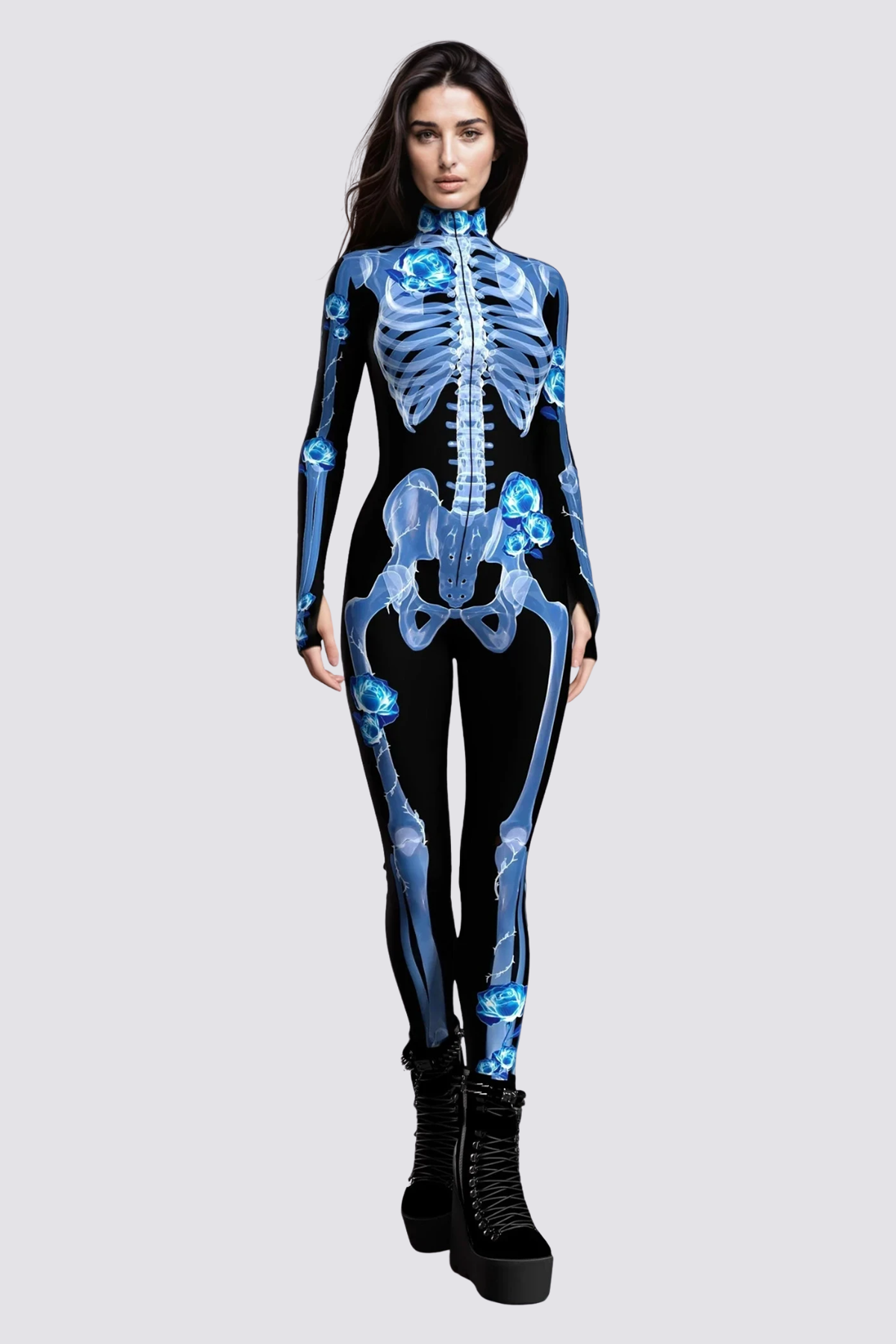 Bold Mark Print Long Sleeve Jumpsuit