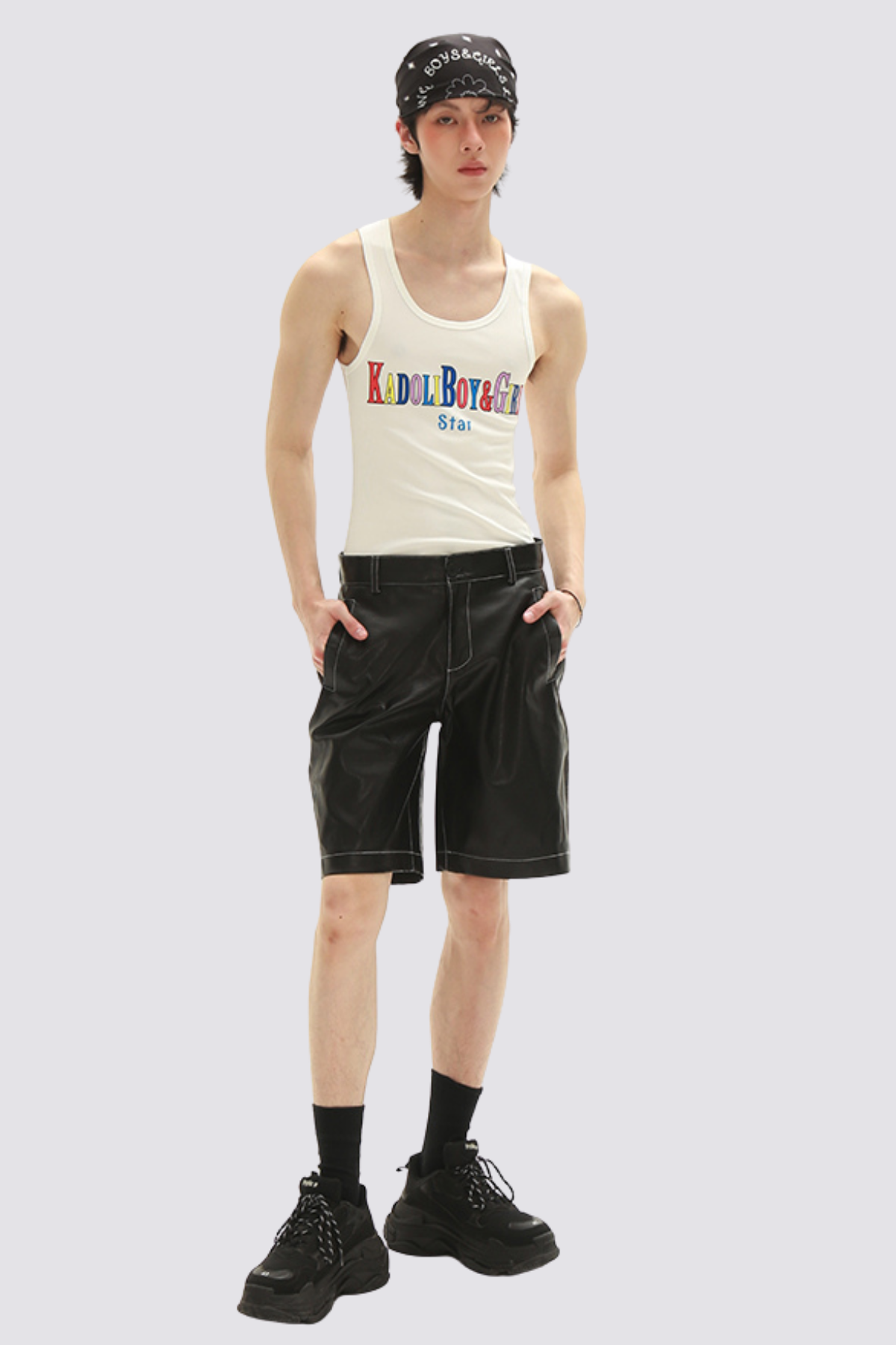 Bold Signal Print Sleeveless Top