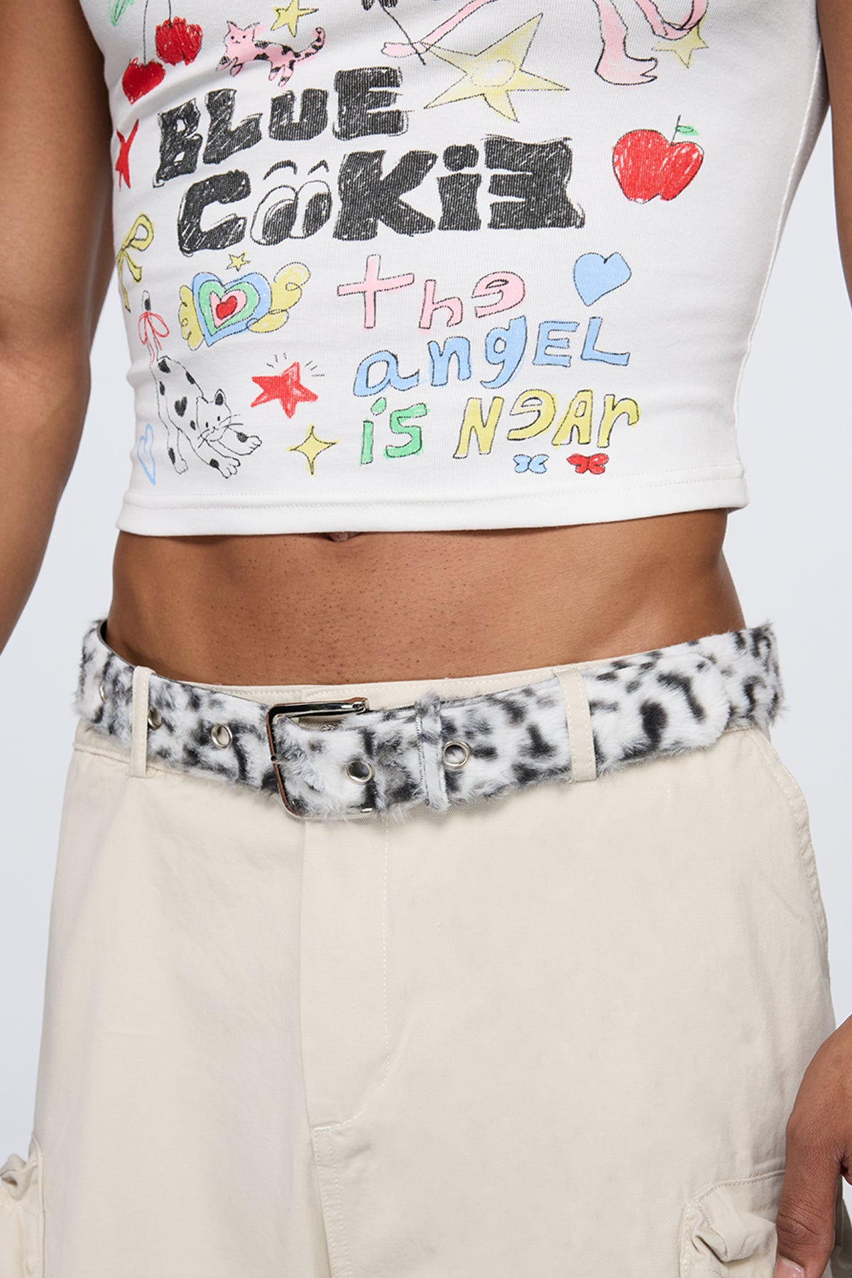 Bold Spot Fur Leopard Belt