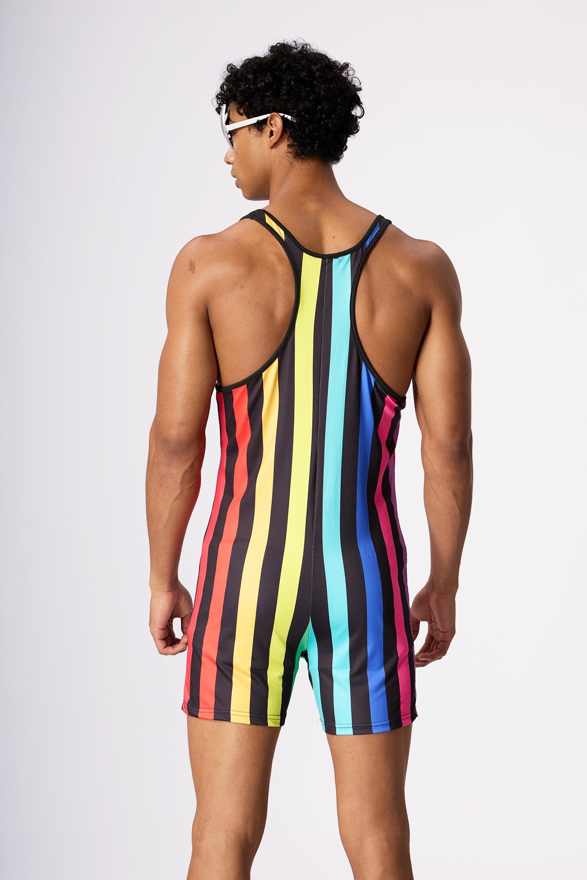 Bold Wrap Sleeveless Spaghetti Playsuit Multi