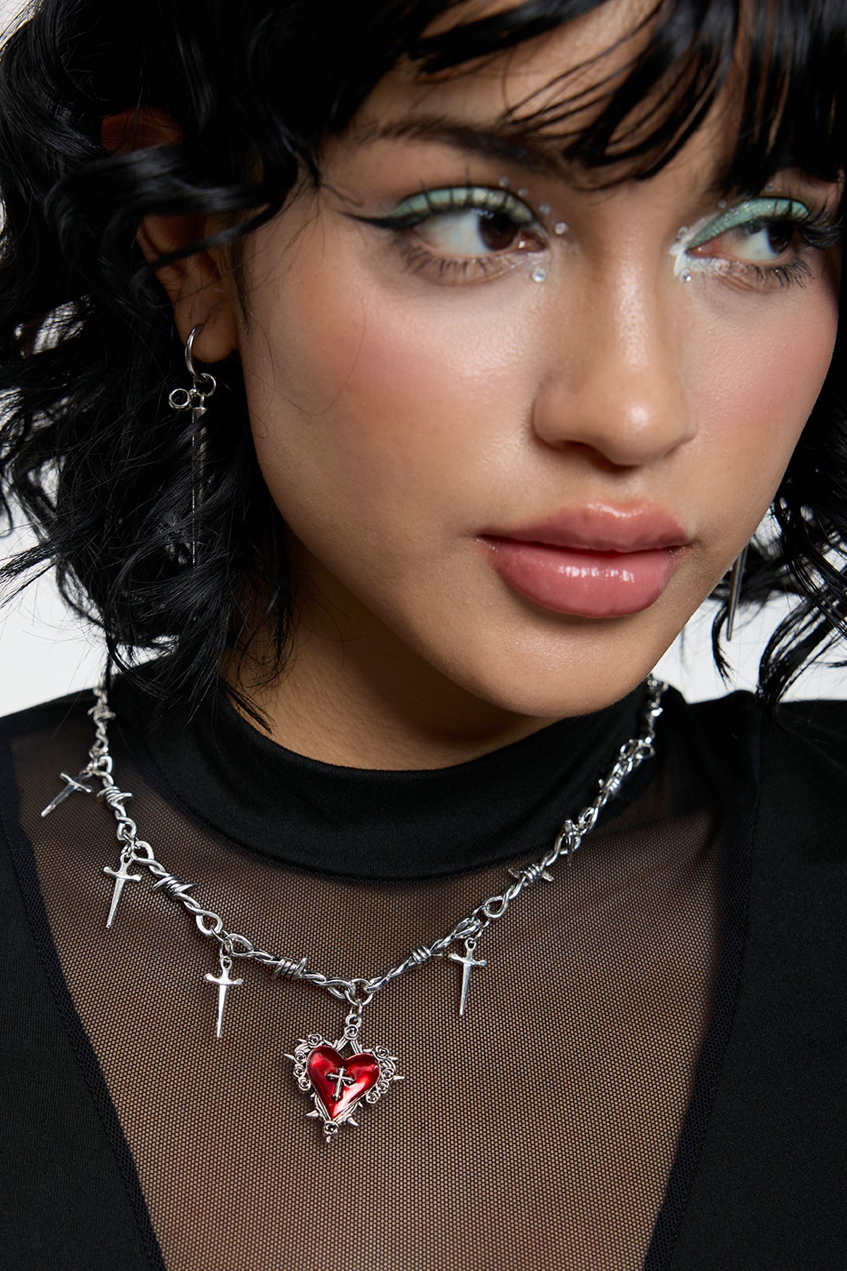 Brass Pulse Metal Thorn Necklace