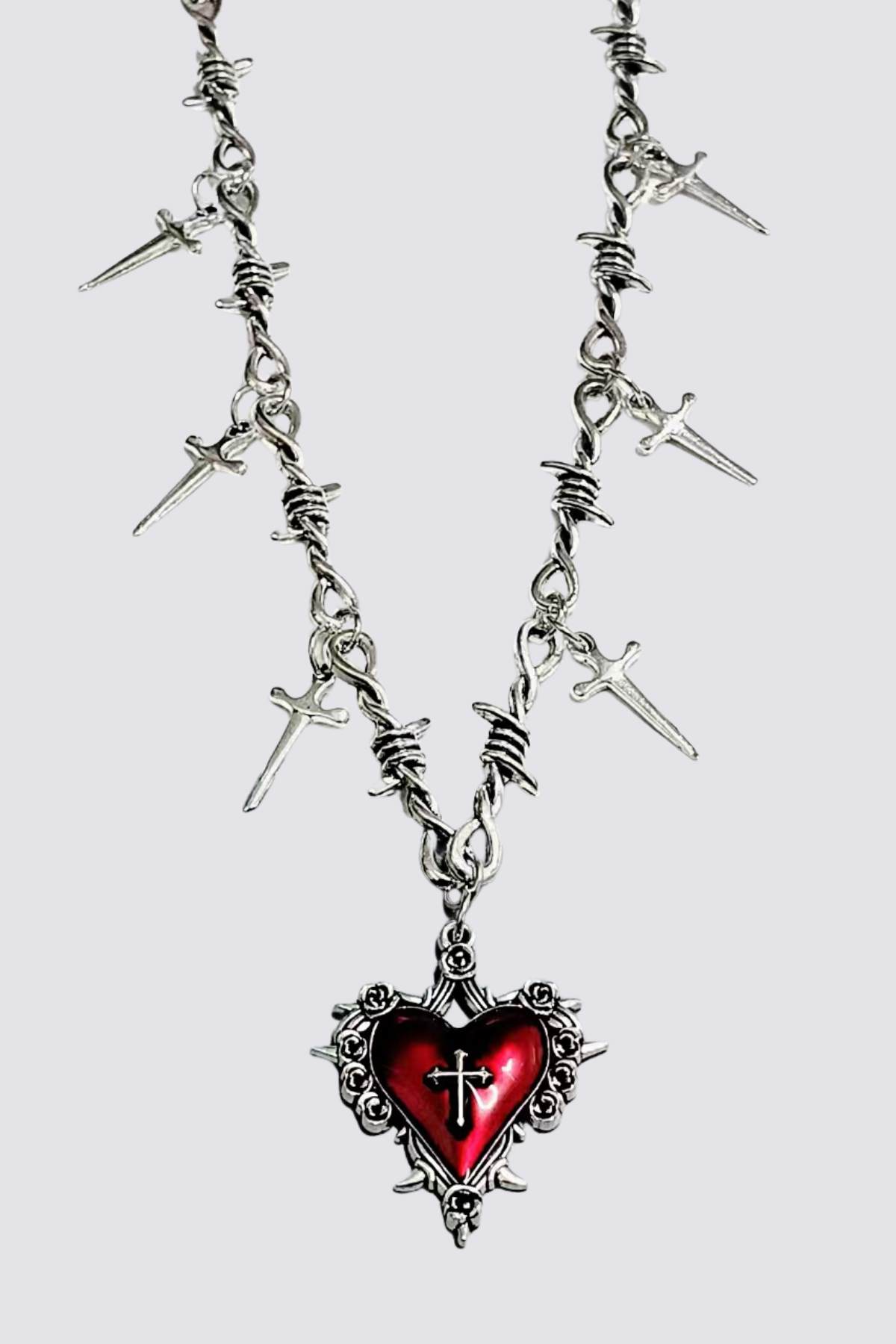 Brass Pulse Metal Thorn Necklace