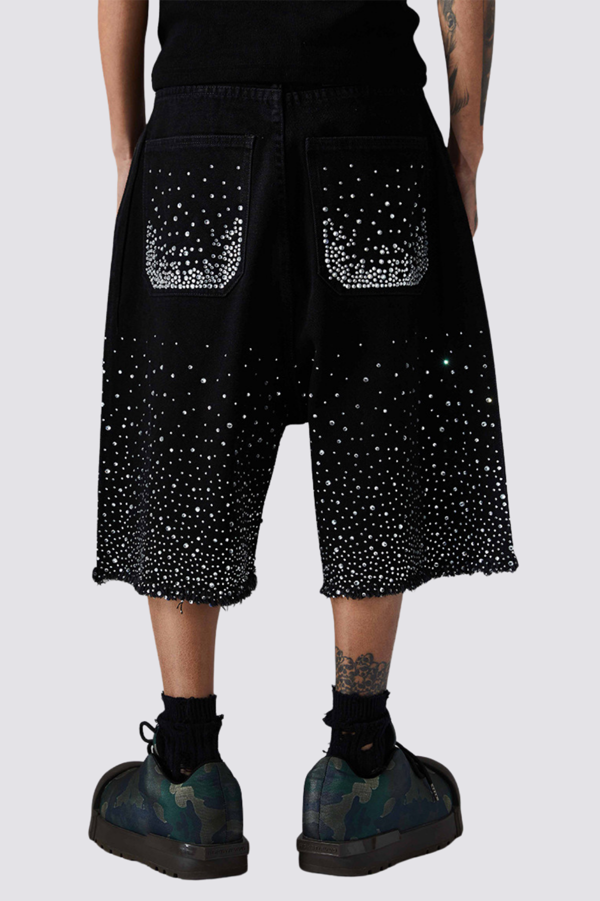 Brick Noise Rhinestone Denim Shorts