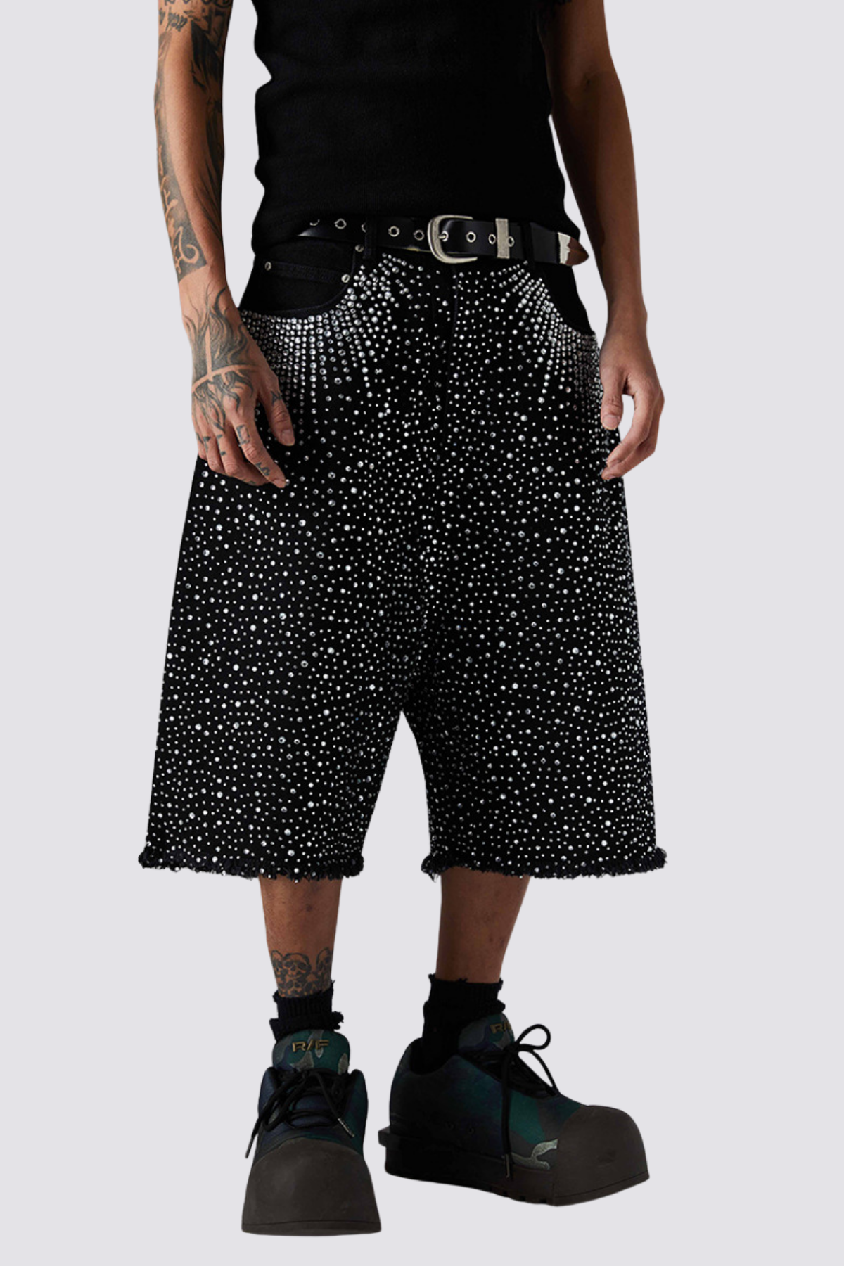 Brick Noise Rhinestone Denim Shorts