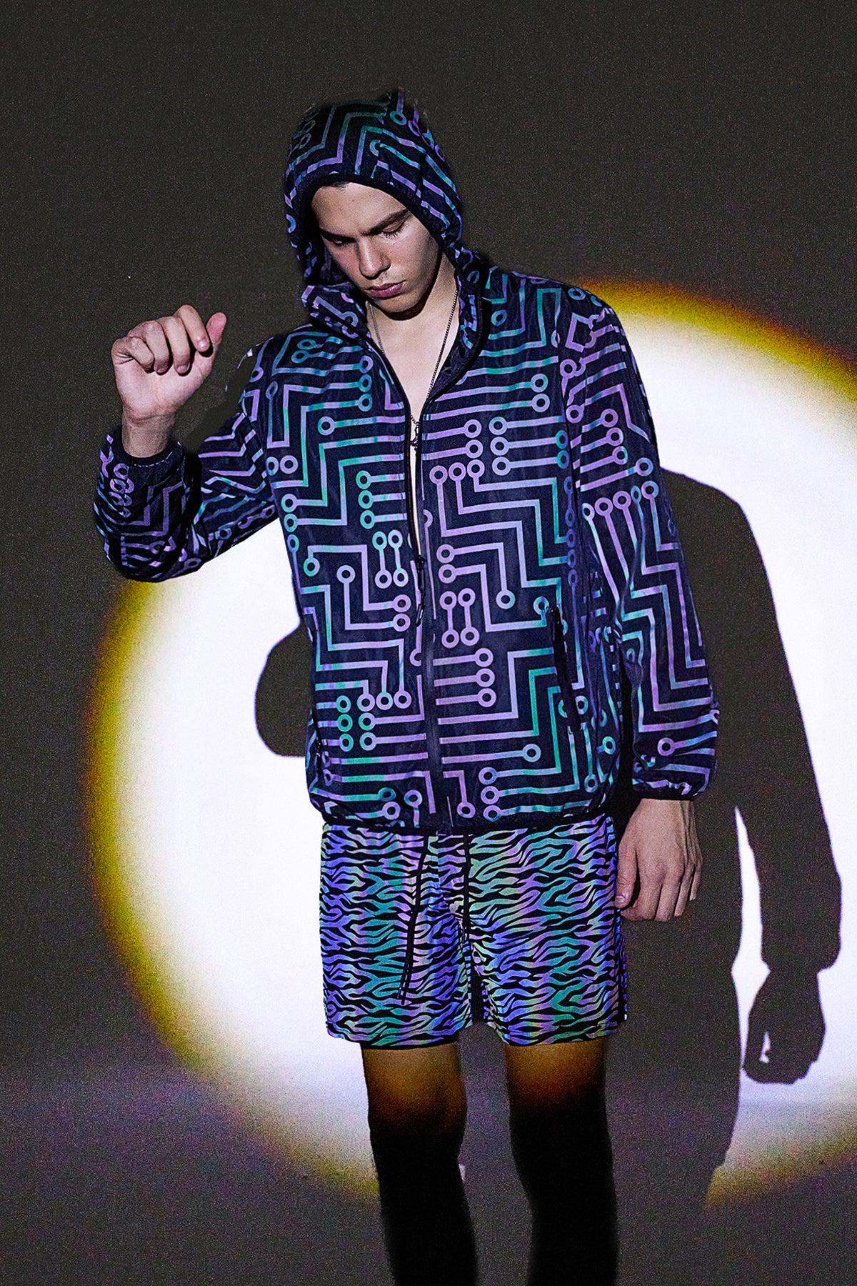 Bright Sheen Knit Punk Shorts