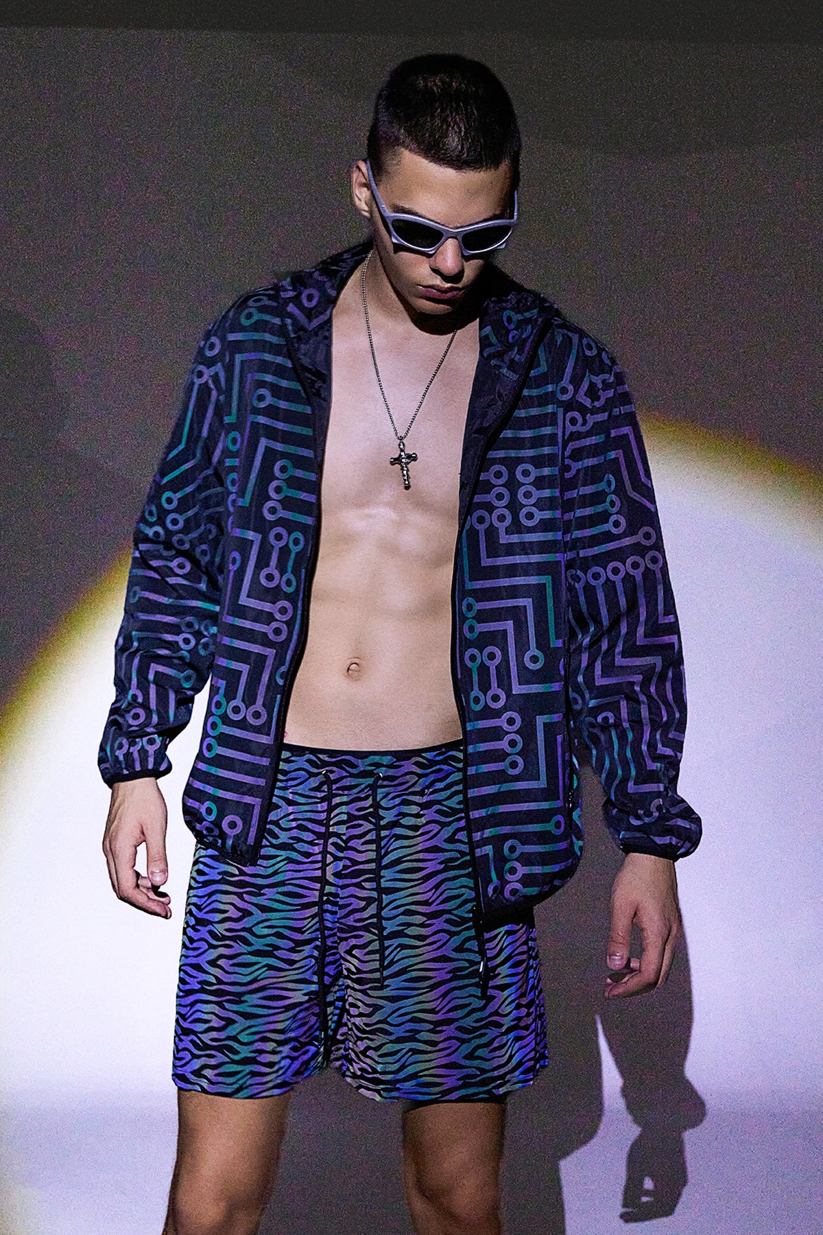 Bright Sheen Knit Punk Shorts