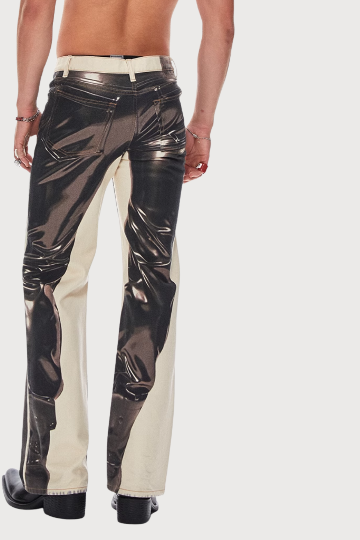 Broken Signal Bleach Dye Straight Jeans