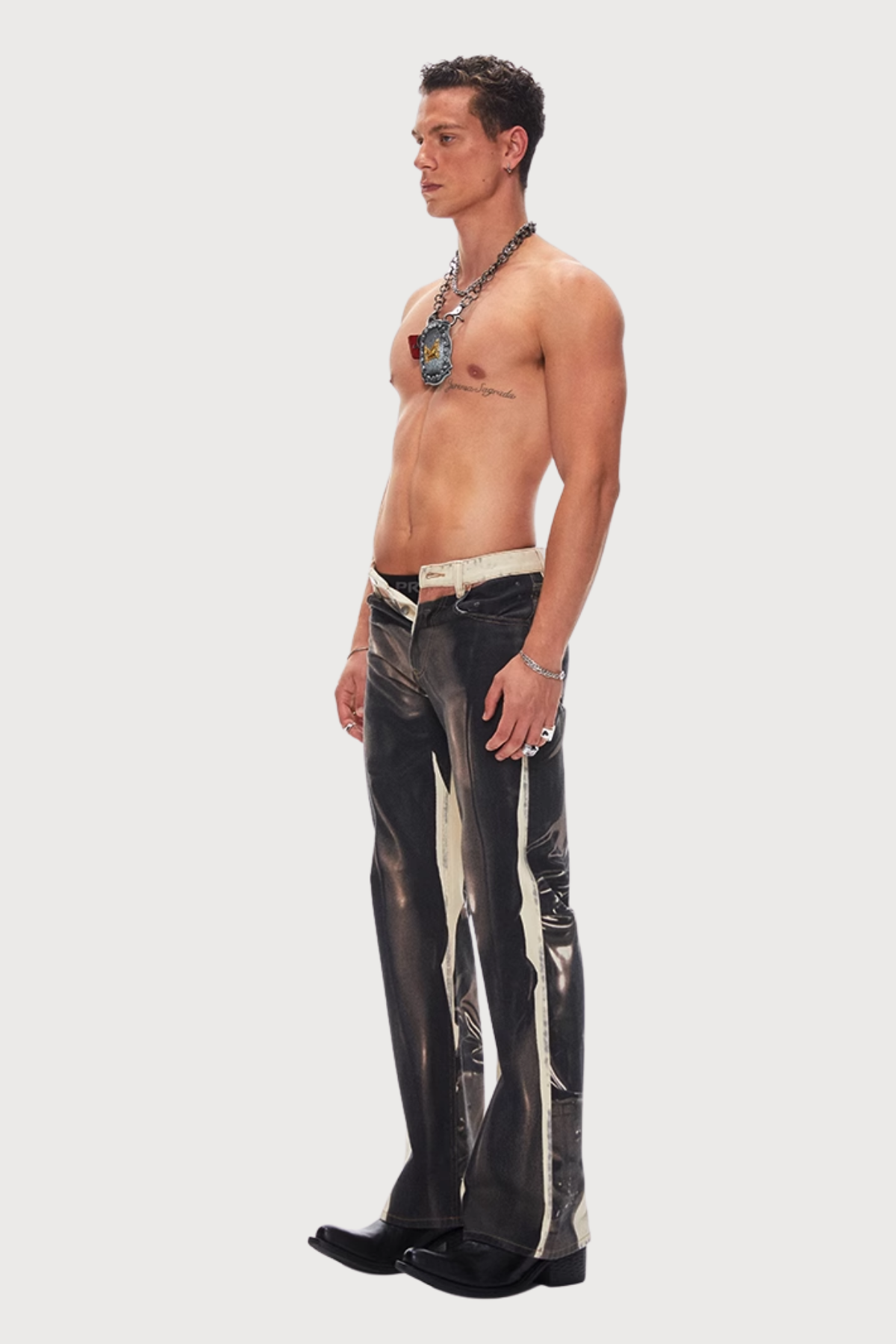 Broken Signal Bleach Dye Straight Jeans