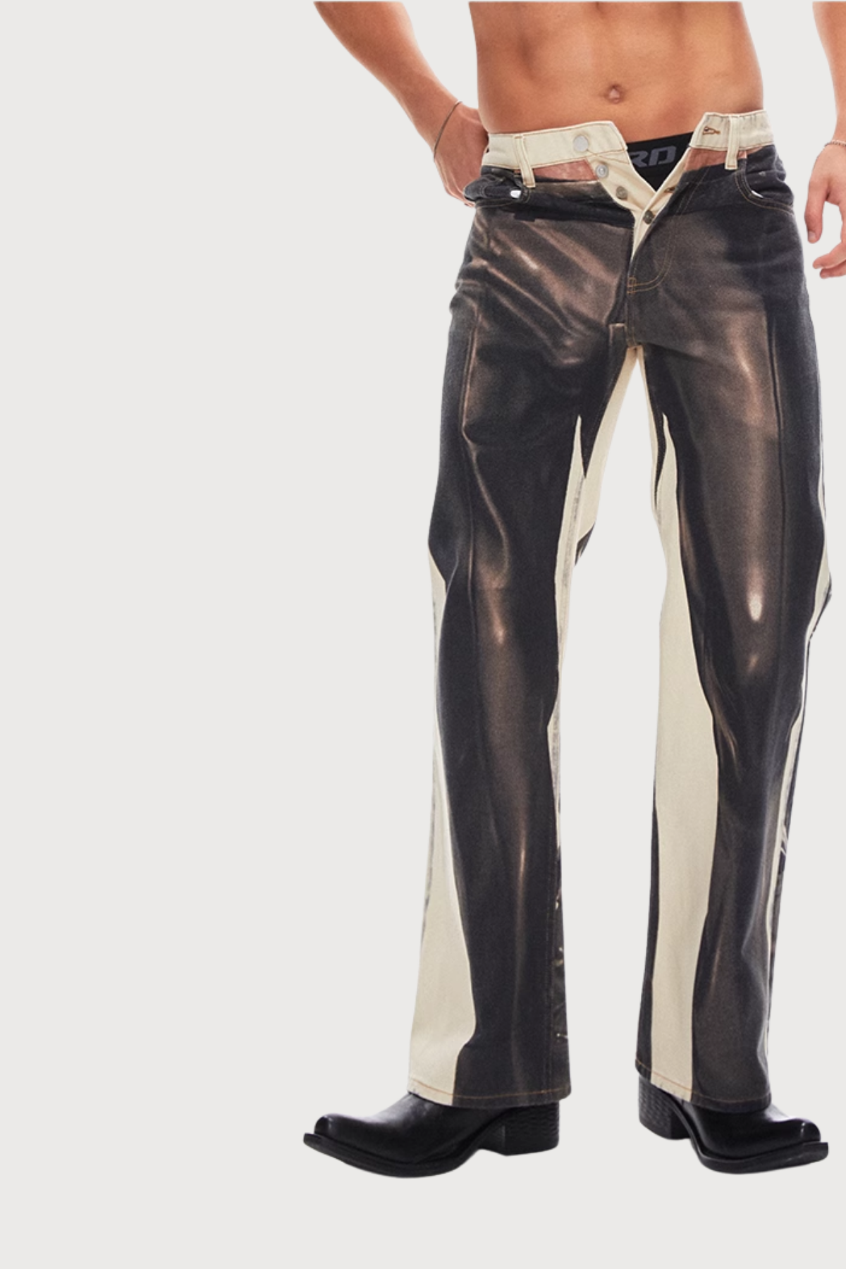 Broken Signal Bleach Dye Straight Jeans