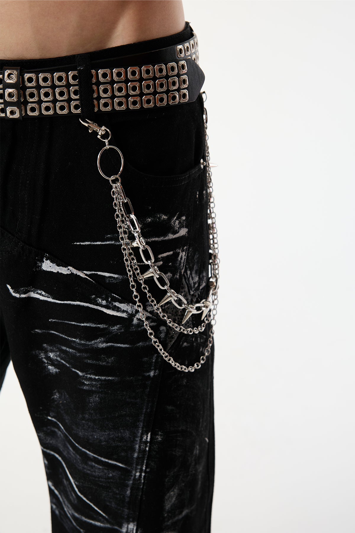 Bronze Pulse Rivet Metal Pants Chain