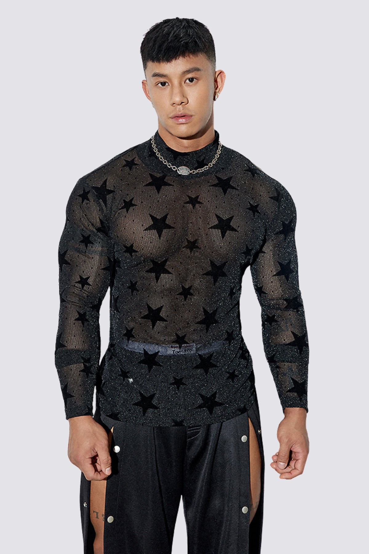 Calm Surface Glitter Long Sleeve Star Top