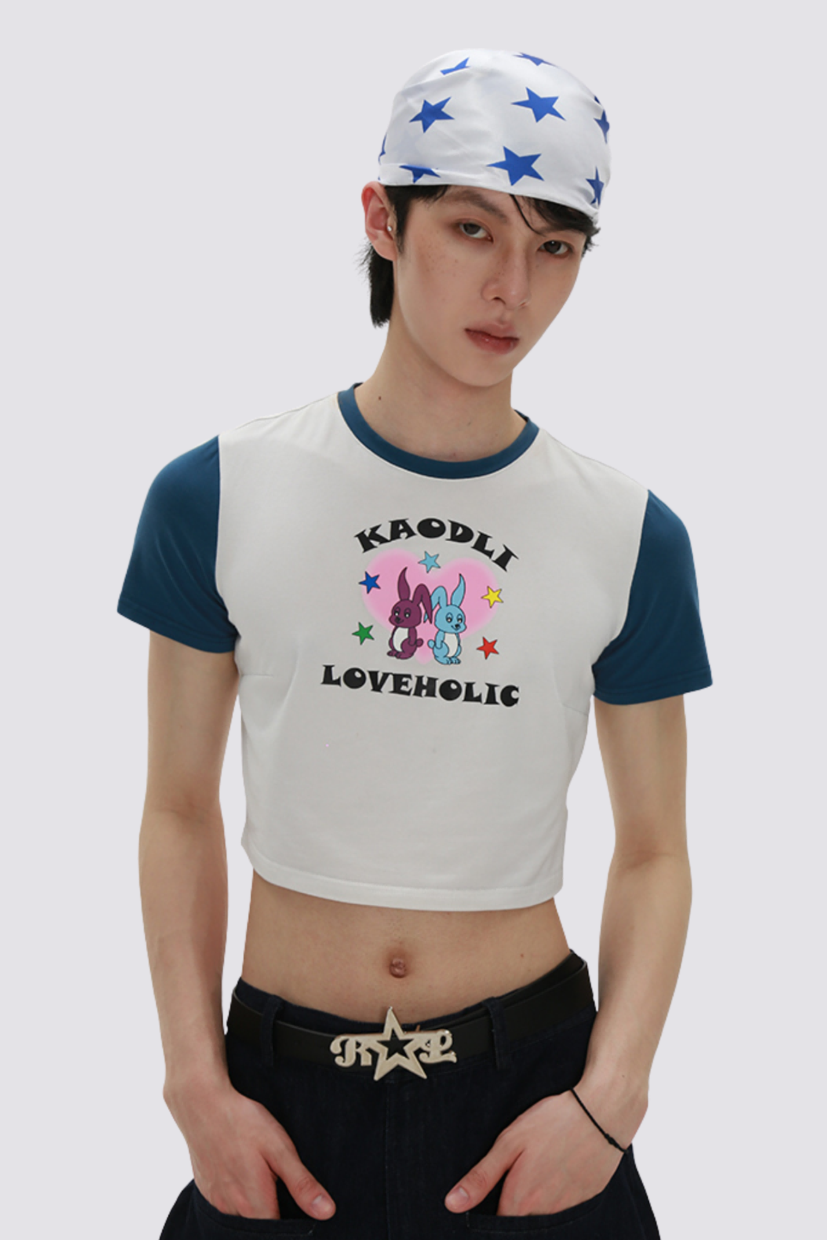 Calm Tension Rabbit Print Crop Top