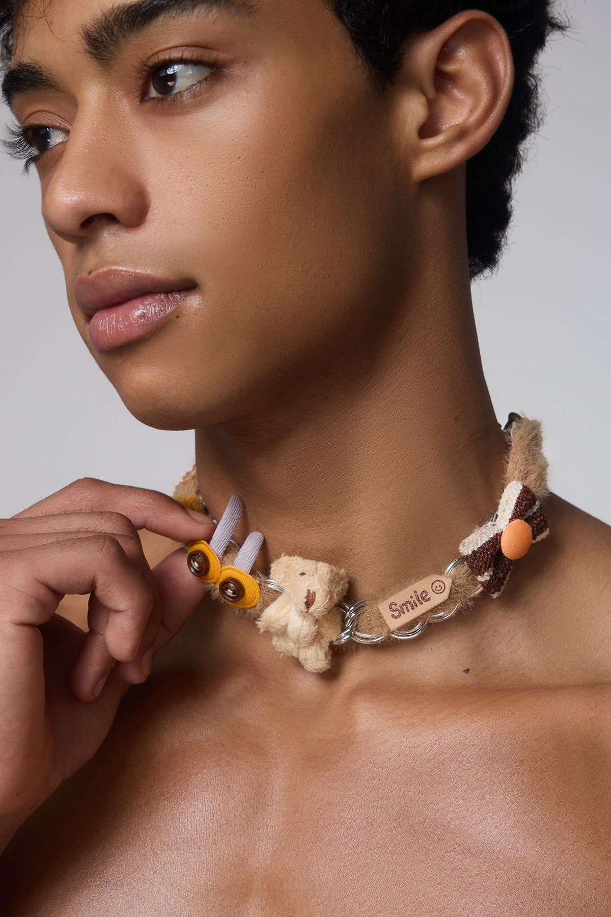 Chain Stitch Bear Doll Choker