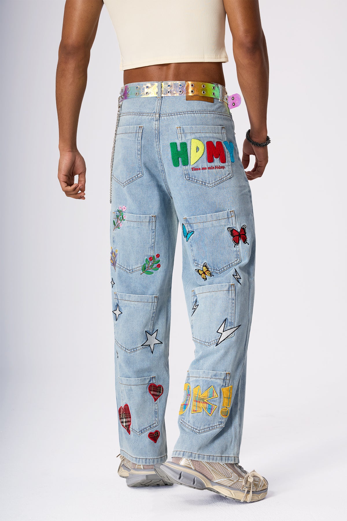 Chainstorm Embroidery Straight Jeans