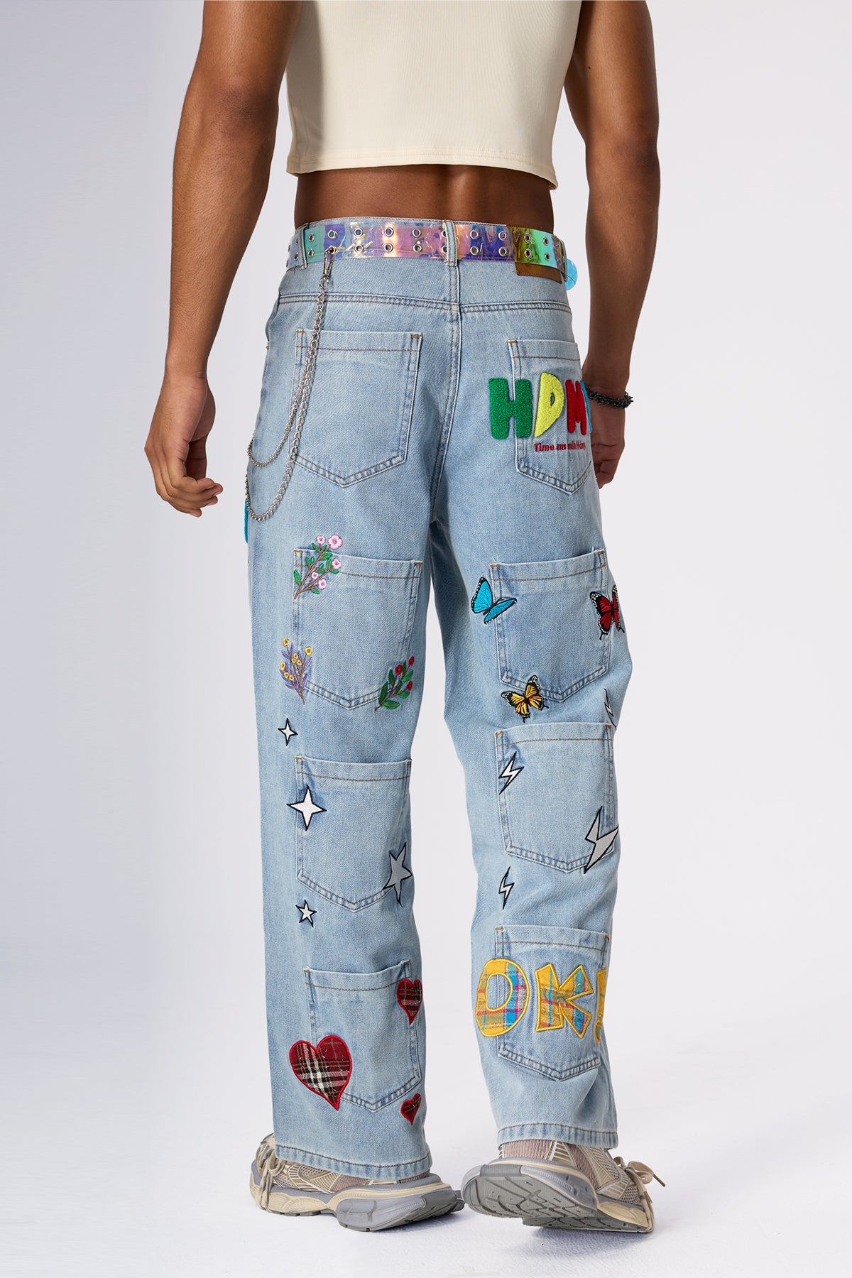 Chainstorm Embroidery Straight Jeans
