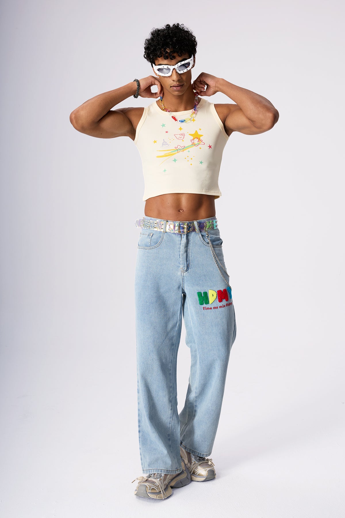 Chainstorm Embroidery Straight Jeans