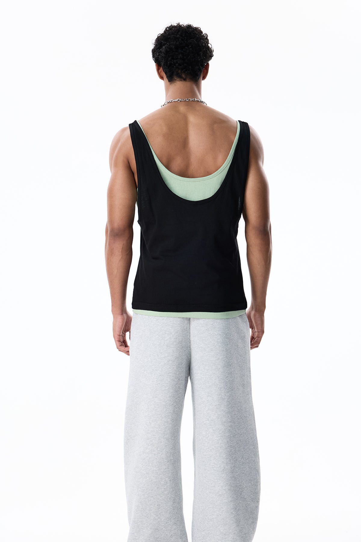 Charcoal Veil Sleeveless Top