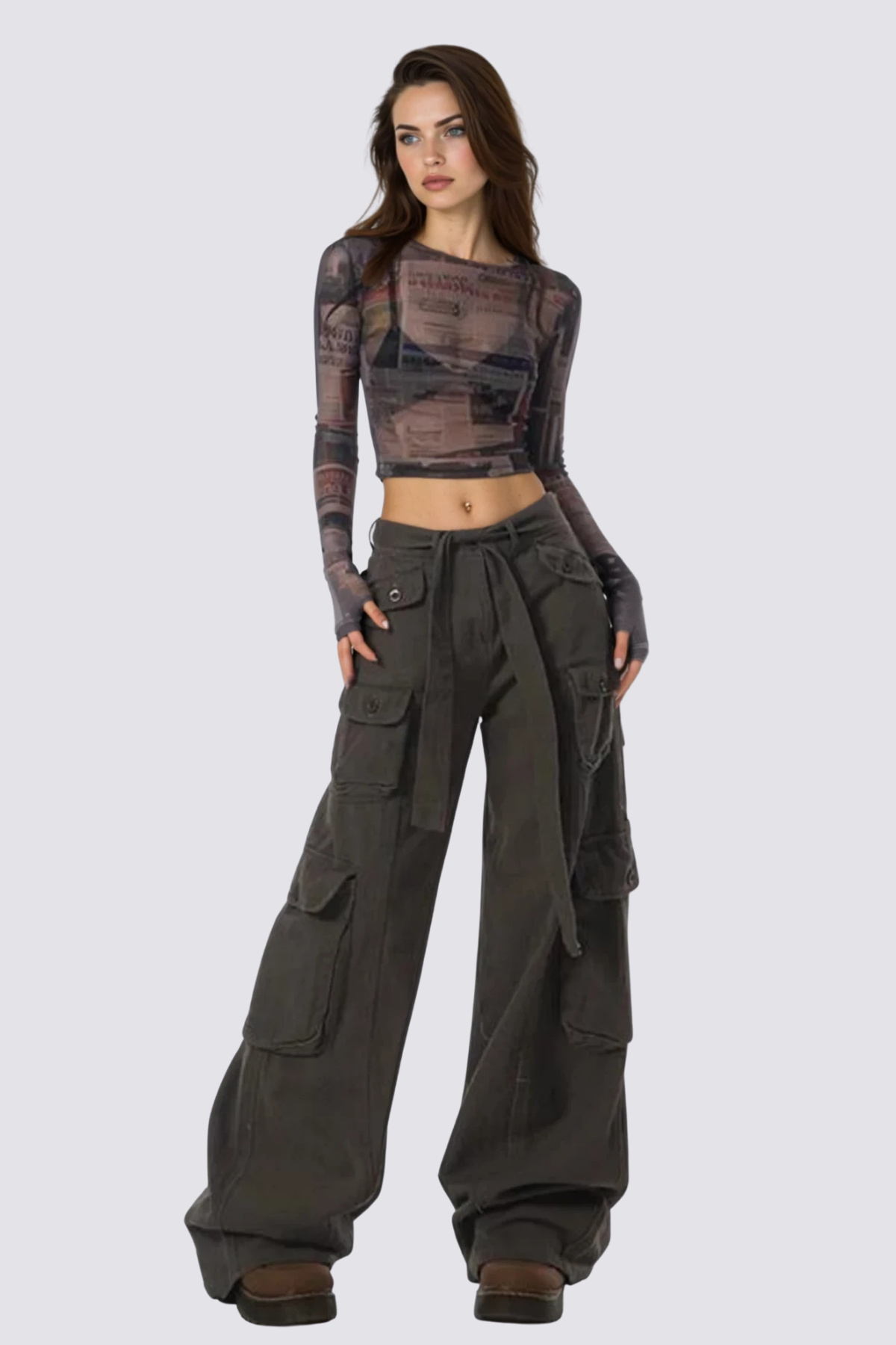 Chill Flick Mesh Long Sleeve Crop Top