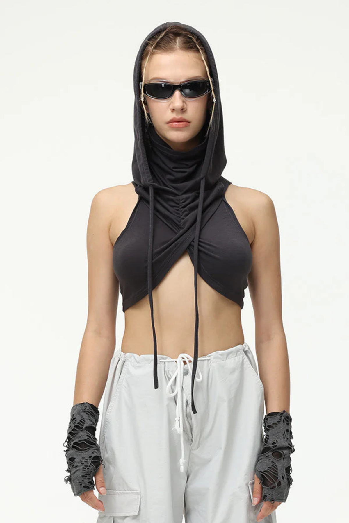 Chill Cut Hoodie Pleated Top