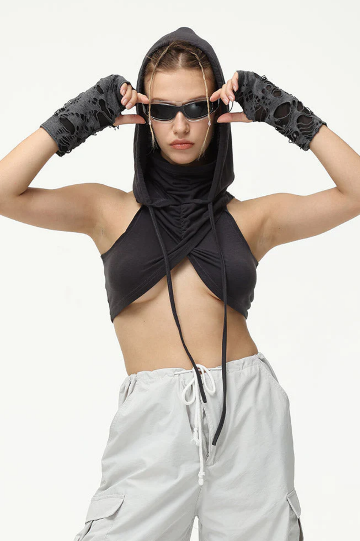 Chill Cut Hoodie Pleated Top