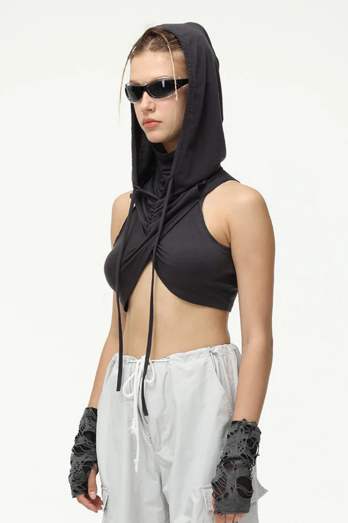 Chill Cut Hoodie Pleated Top