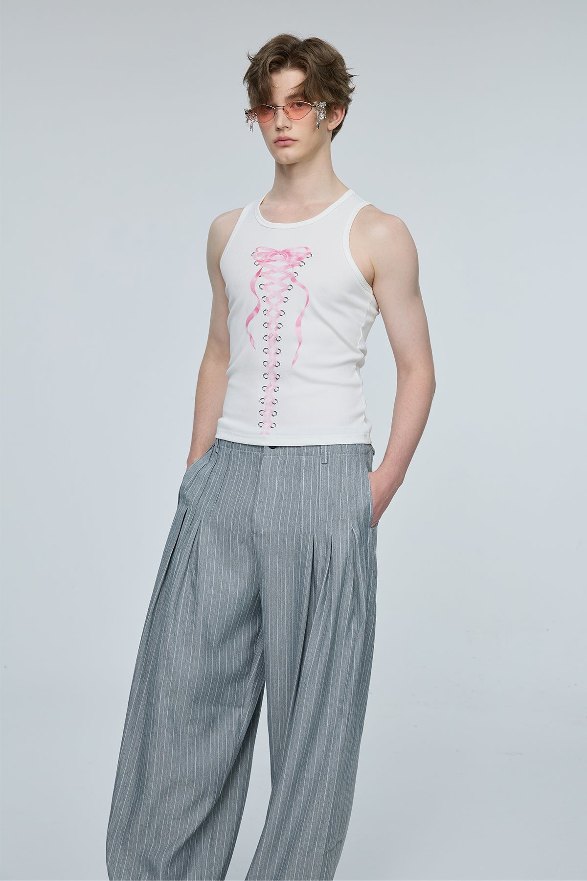 Chromatic Pulse Bow Print Tank Top
