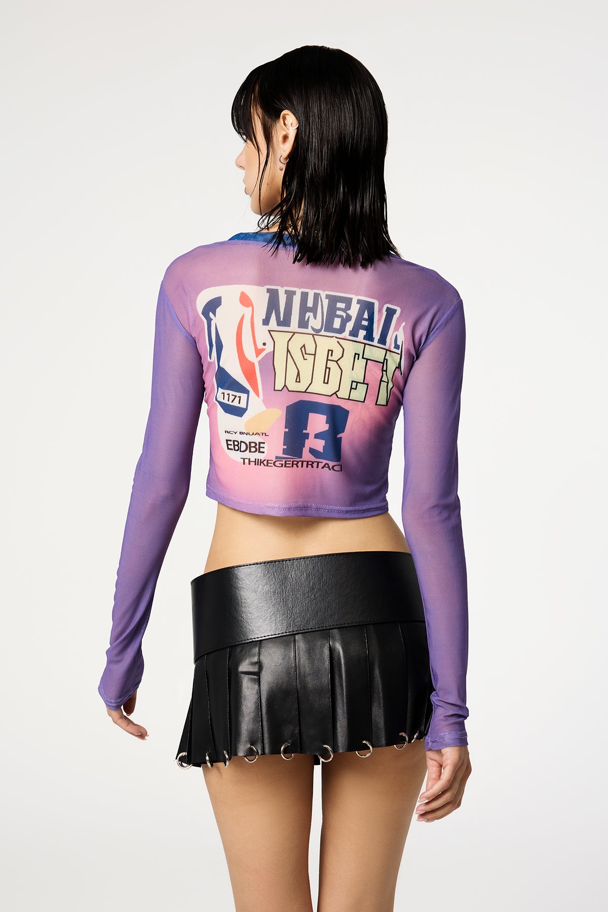 Chrome Fairy Long Sleeve Printed Crop Top