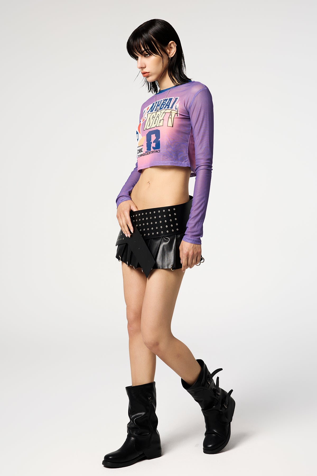 Chrome Fairy Long Sleeve Printed Crop Top