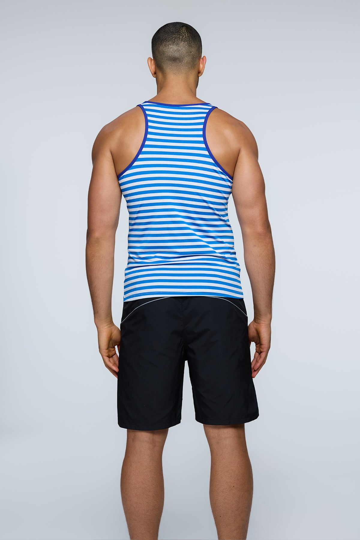 Chrome Pop Stripe Tank Top Blue