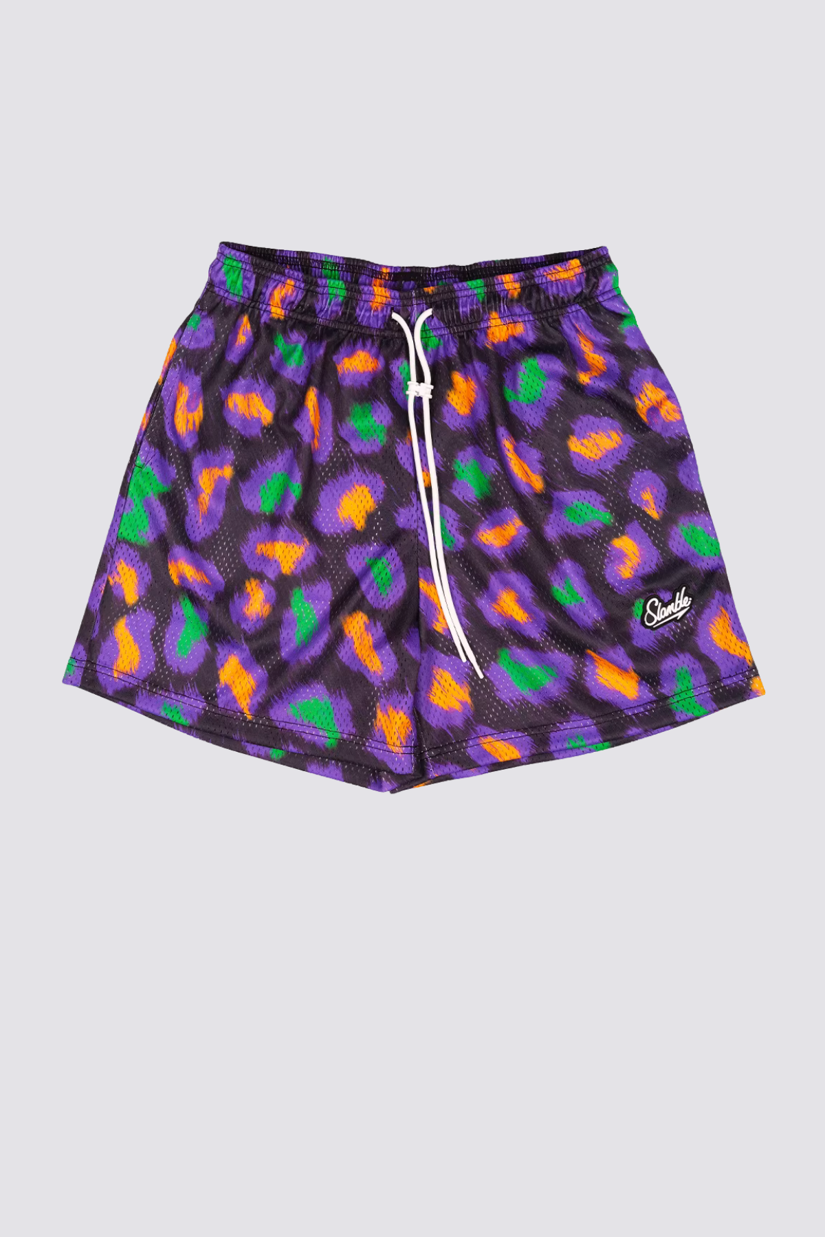 Chrome Punk Leopard Print Shorts In Purple