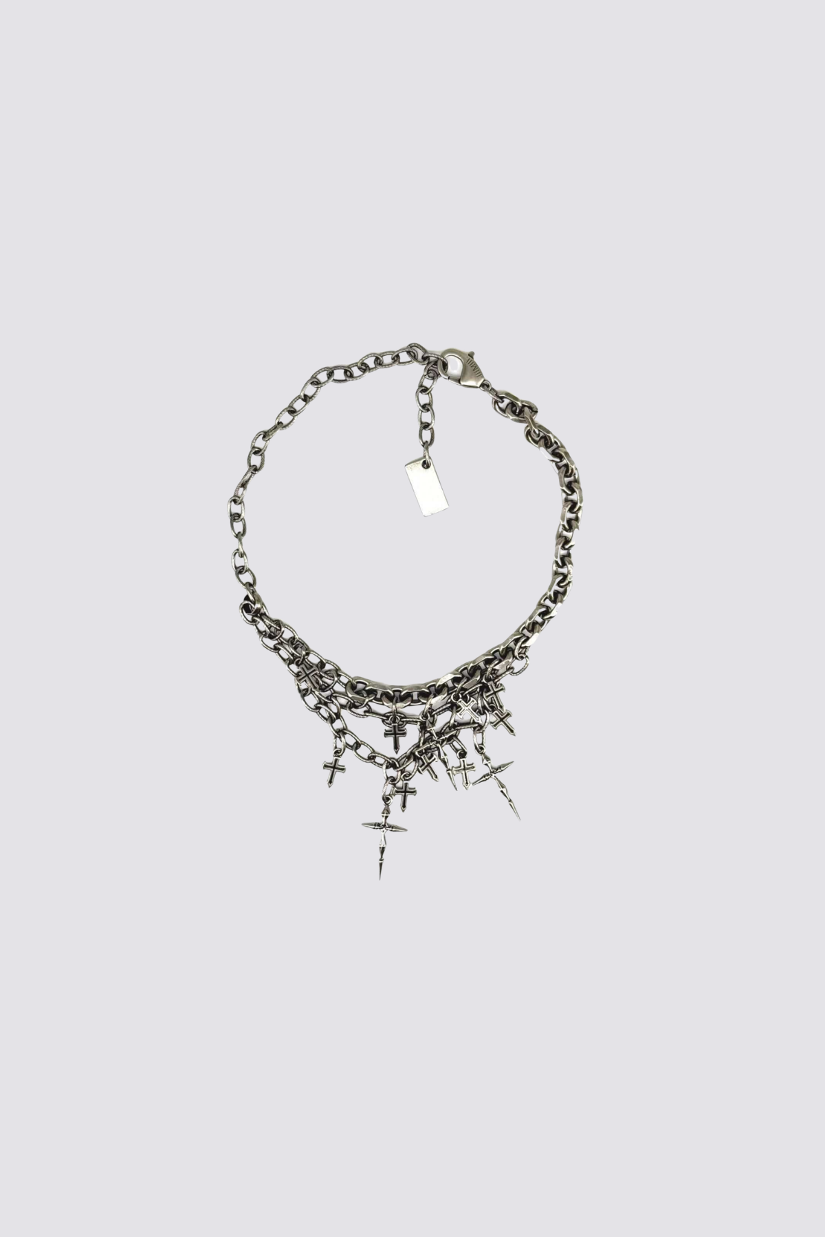 Chrome Sheave Metal Necklace