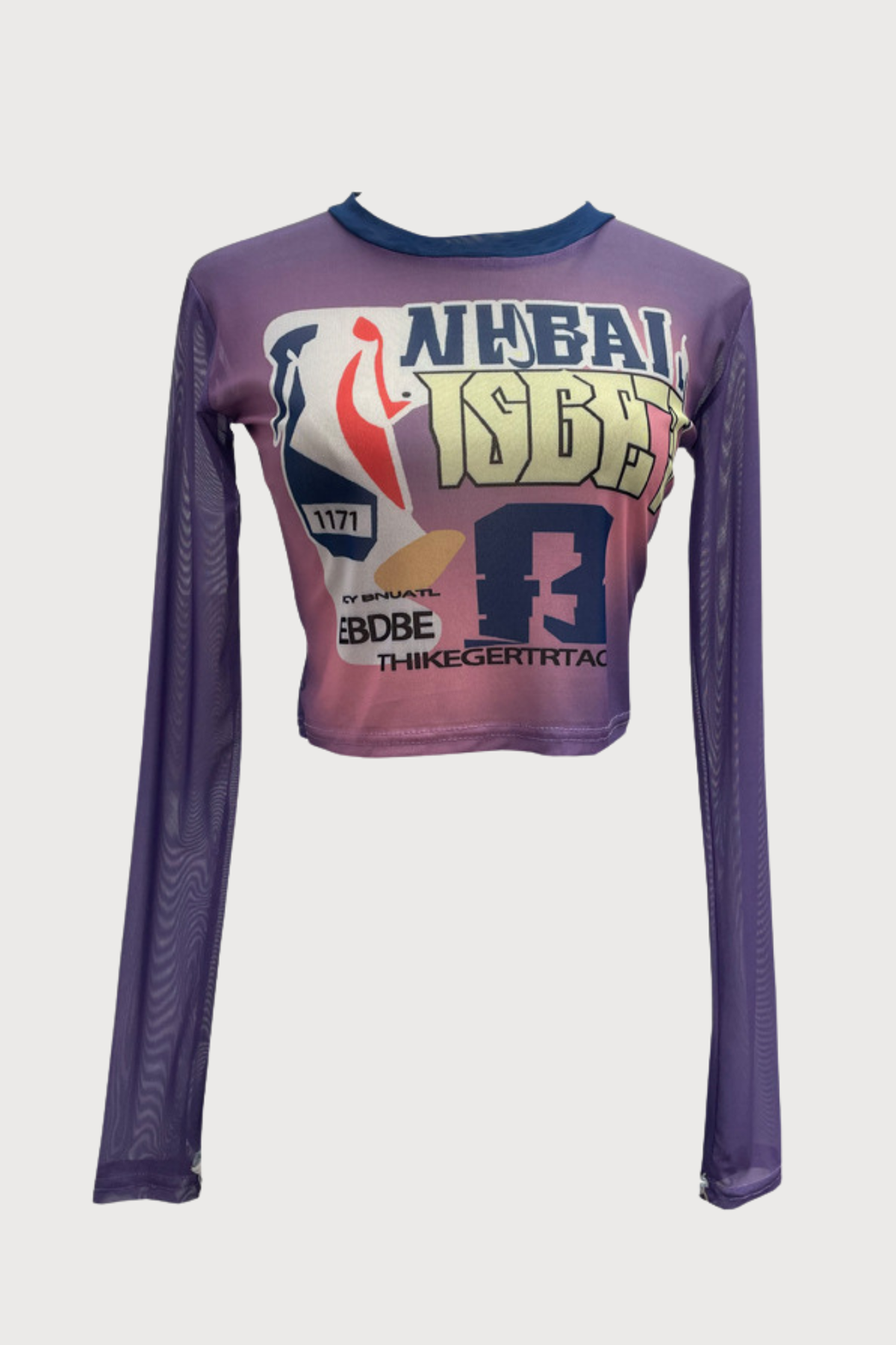 Chrome Fairy Long Sleeve Printed Crop Top