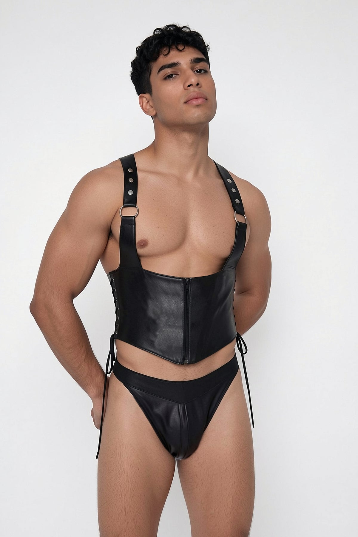 Cipher Grain Leather Short Set