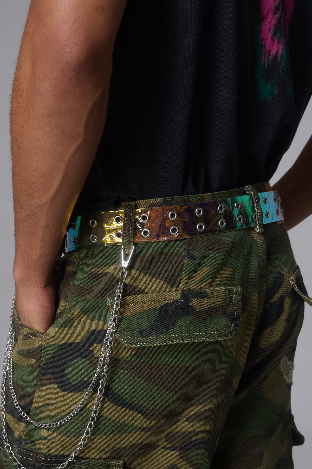 City Pulse Iridescent Chain Belt