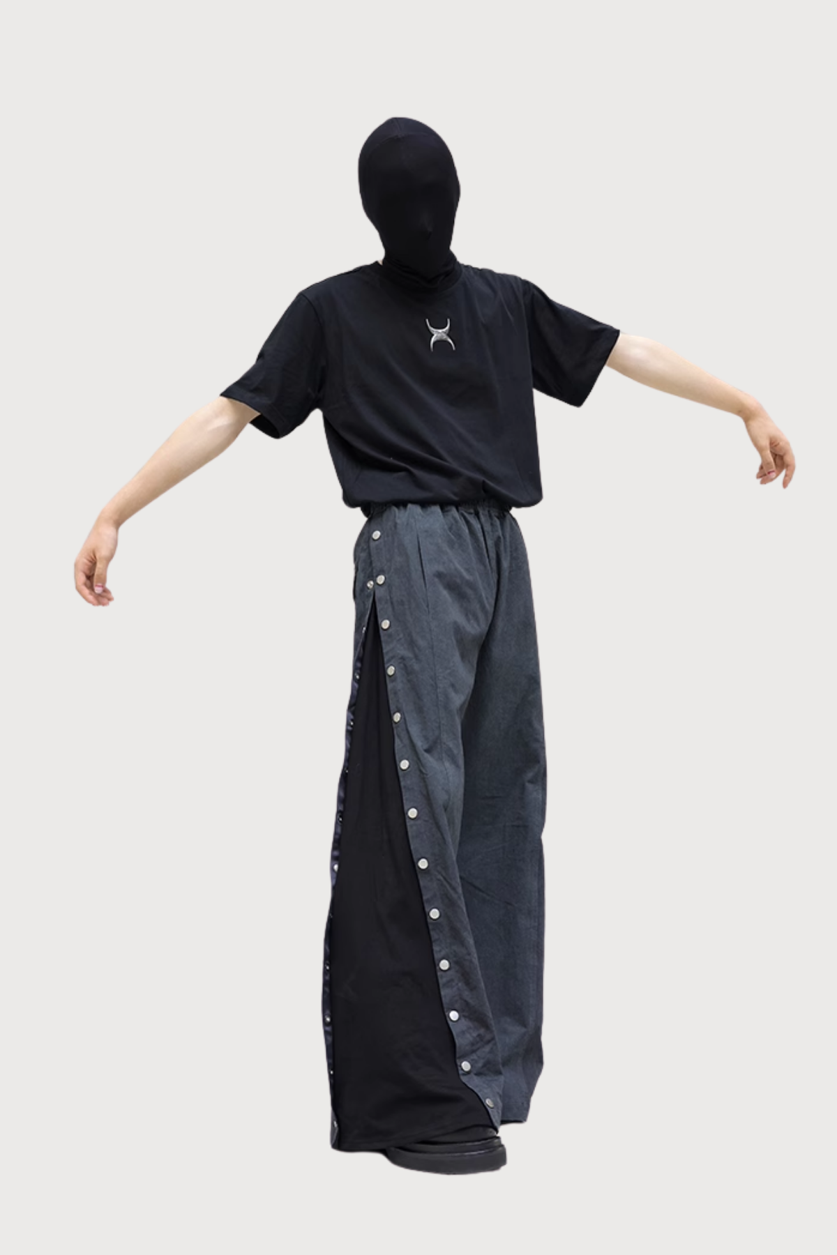 Classic Fit Button Paneled Straight Pants