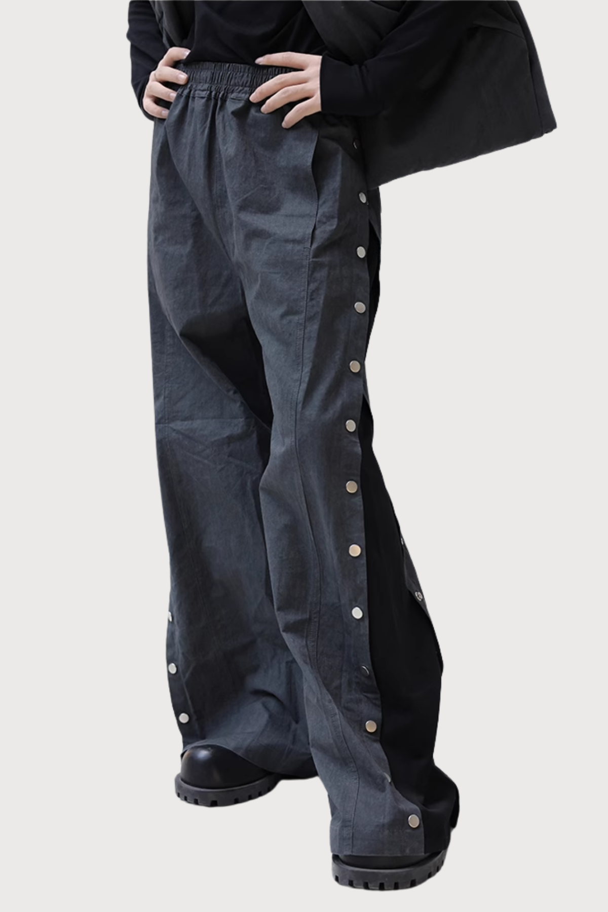 Classic Fit Button Paneled Straight Pants