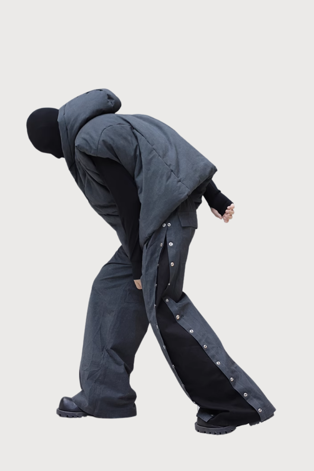 Classic Fit Button Paneled Straight Pants