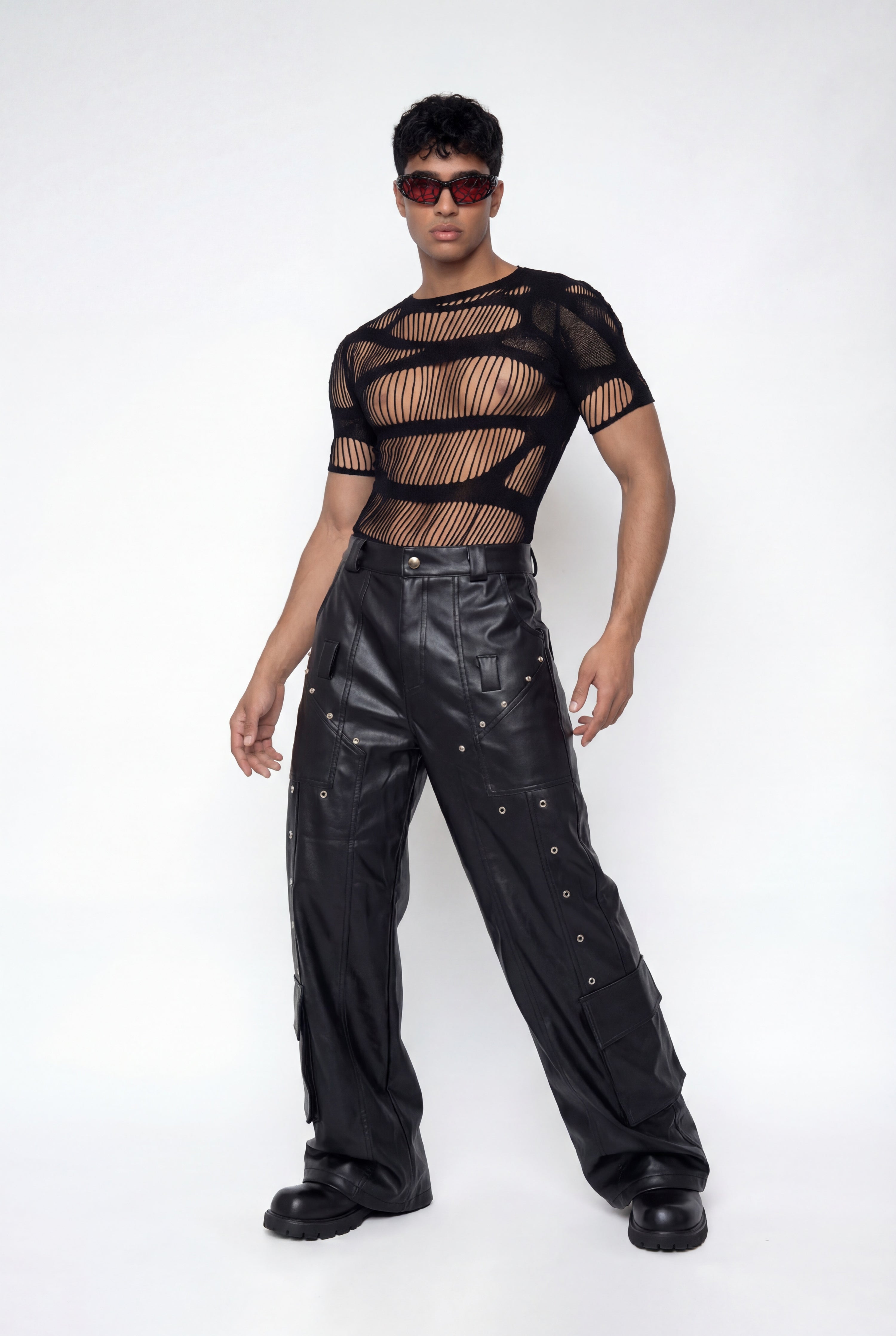 Clean Flow Fishnet Cutout Top
