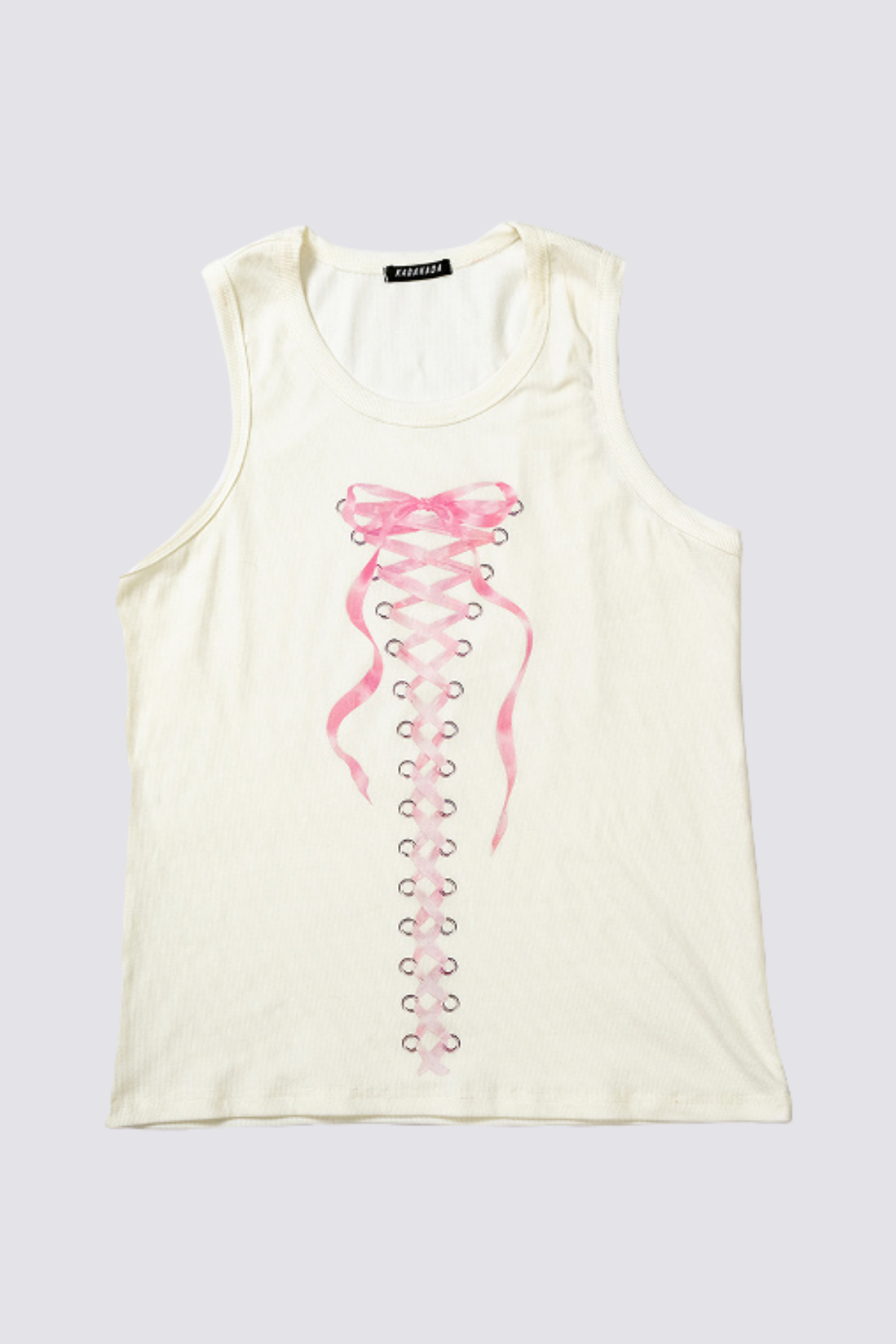 Clean Mark Bow Print Sleeveless Top