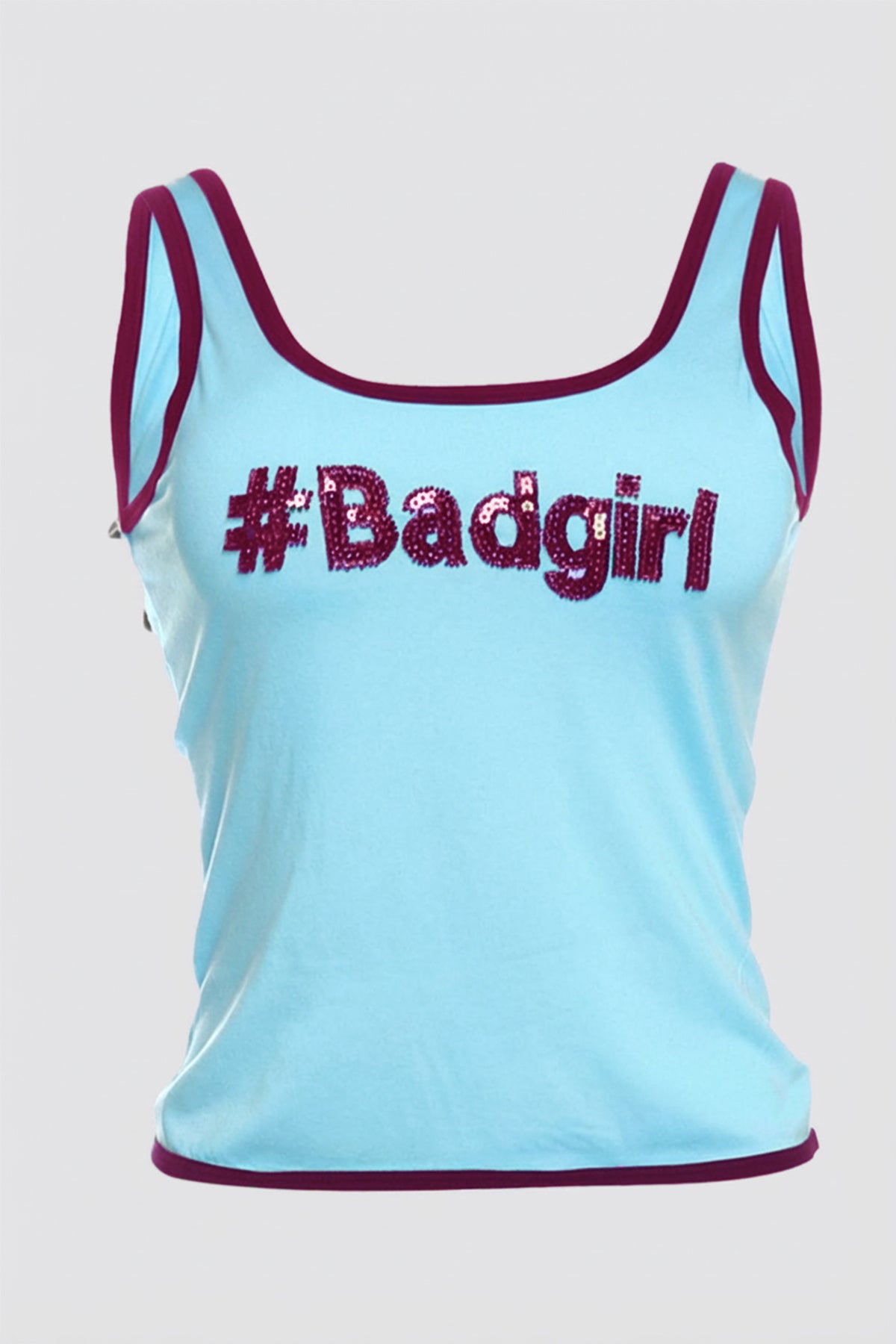 Clean Midriff Sequin Tank Top Yellow