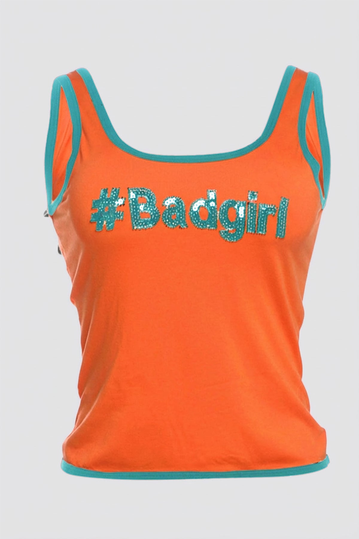 Clean Midriff Sequin Tank Top Yellow