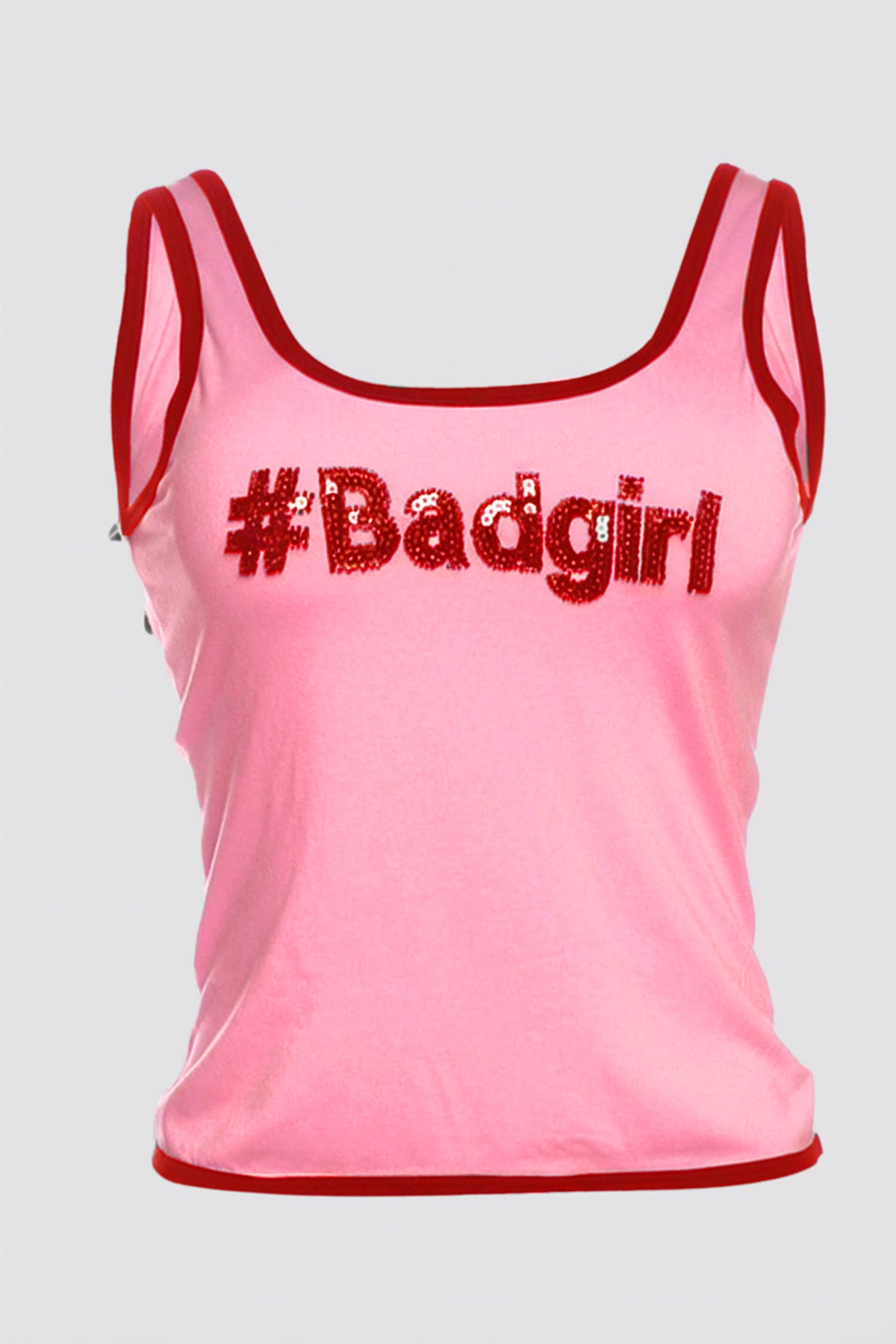 Clean Midriff Sequin Tank Top Yellow
