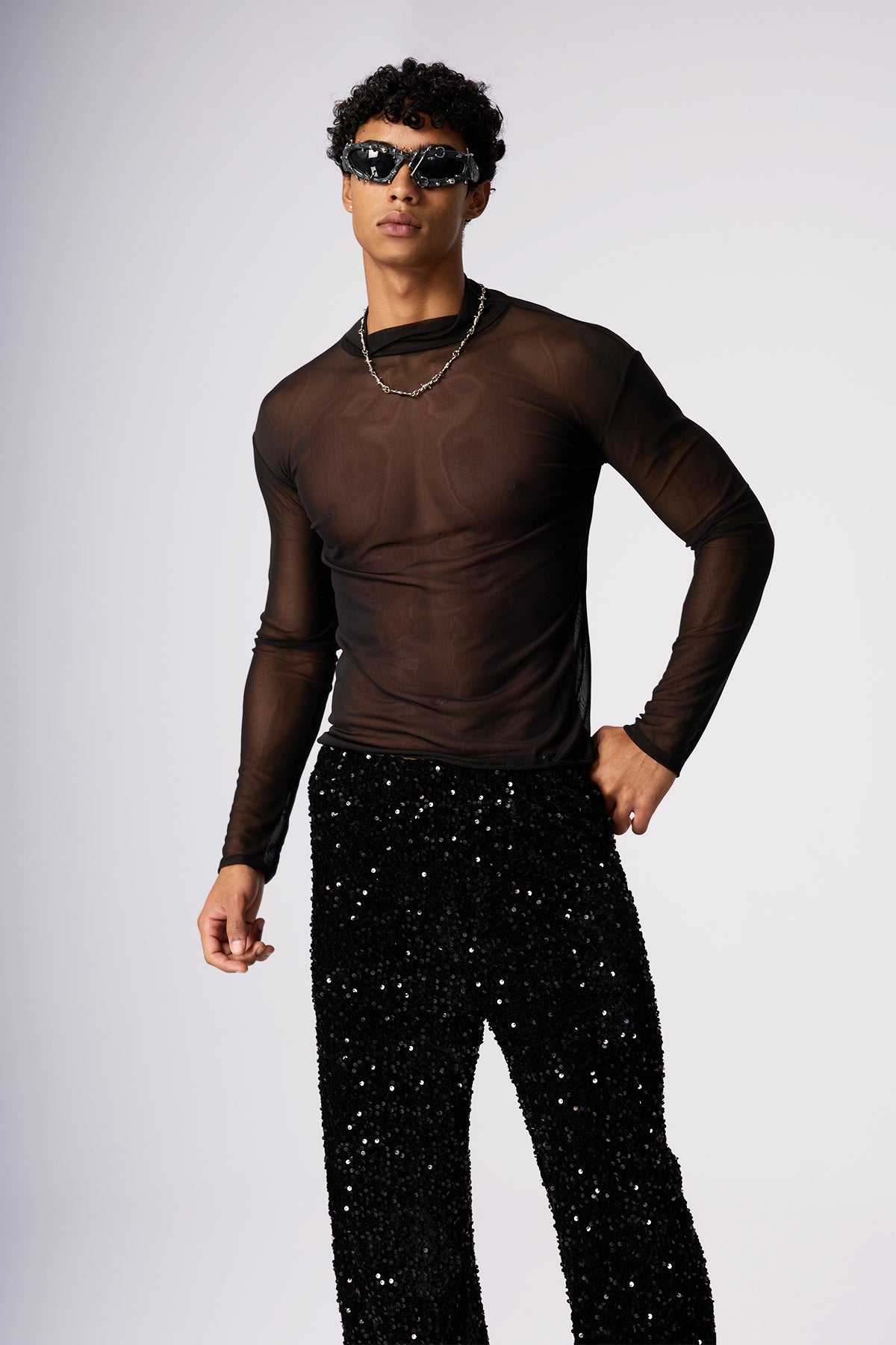 Clear Flow Long Sleeve Mesh Top