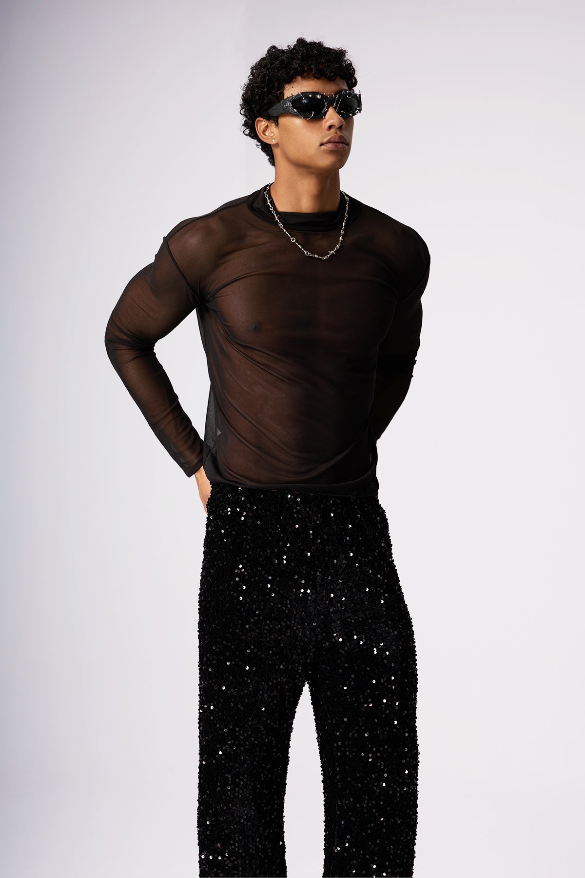 Clear Flow Long Sleeve Mesh Top